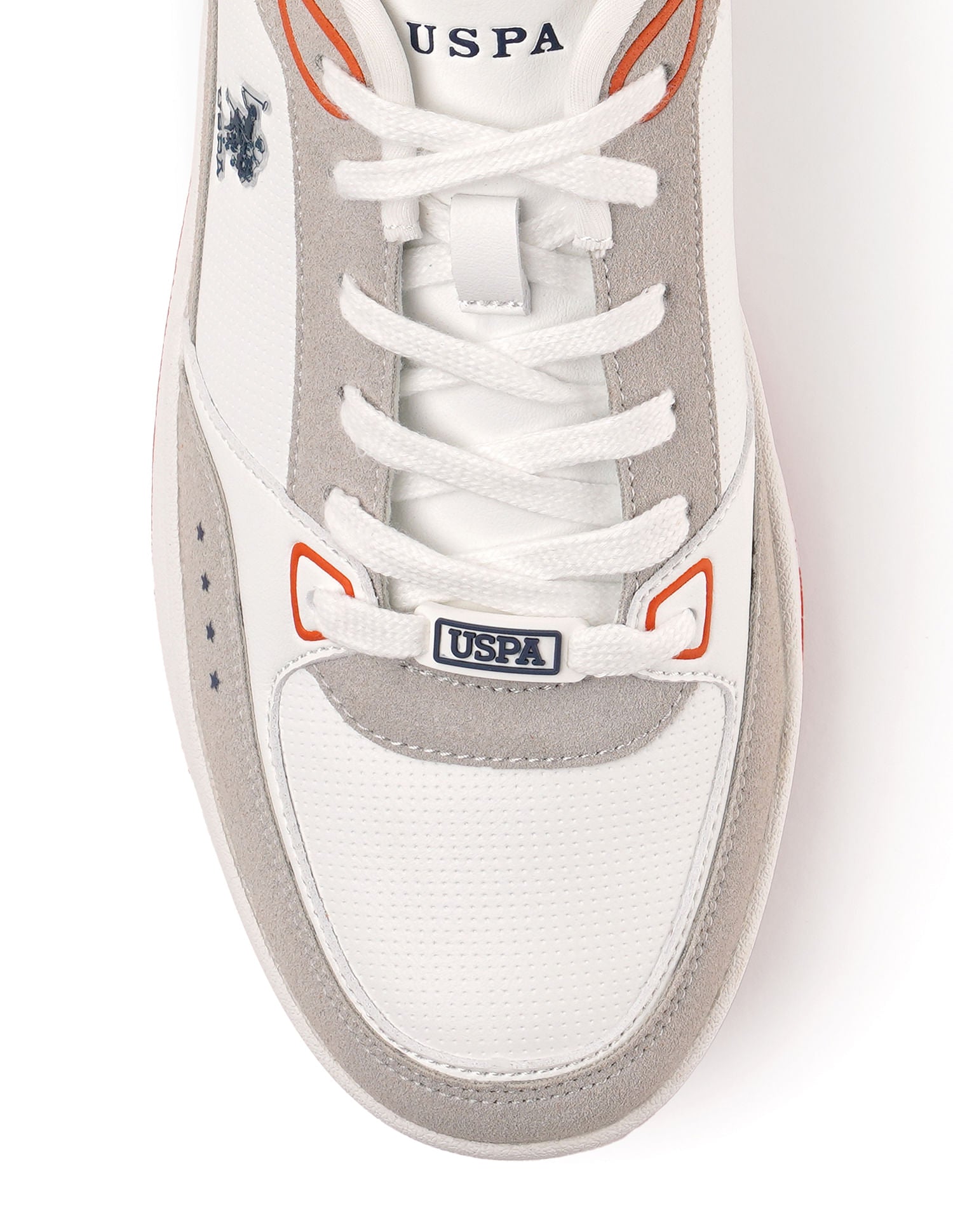 Men Landwin Orange Retro Court Sneakers Orange - U.S. Polo Assn. India | Large