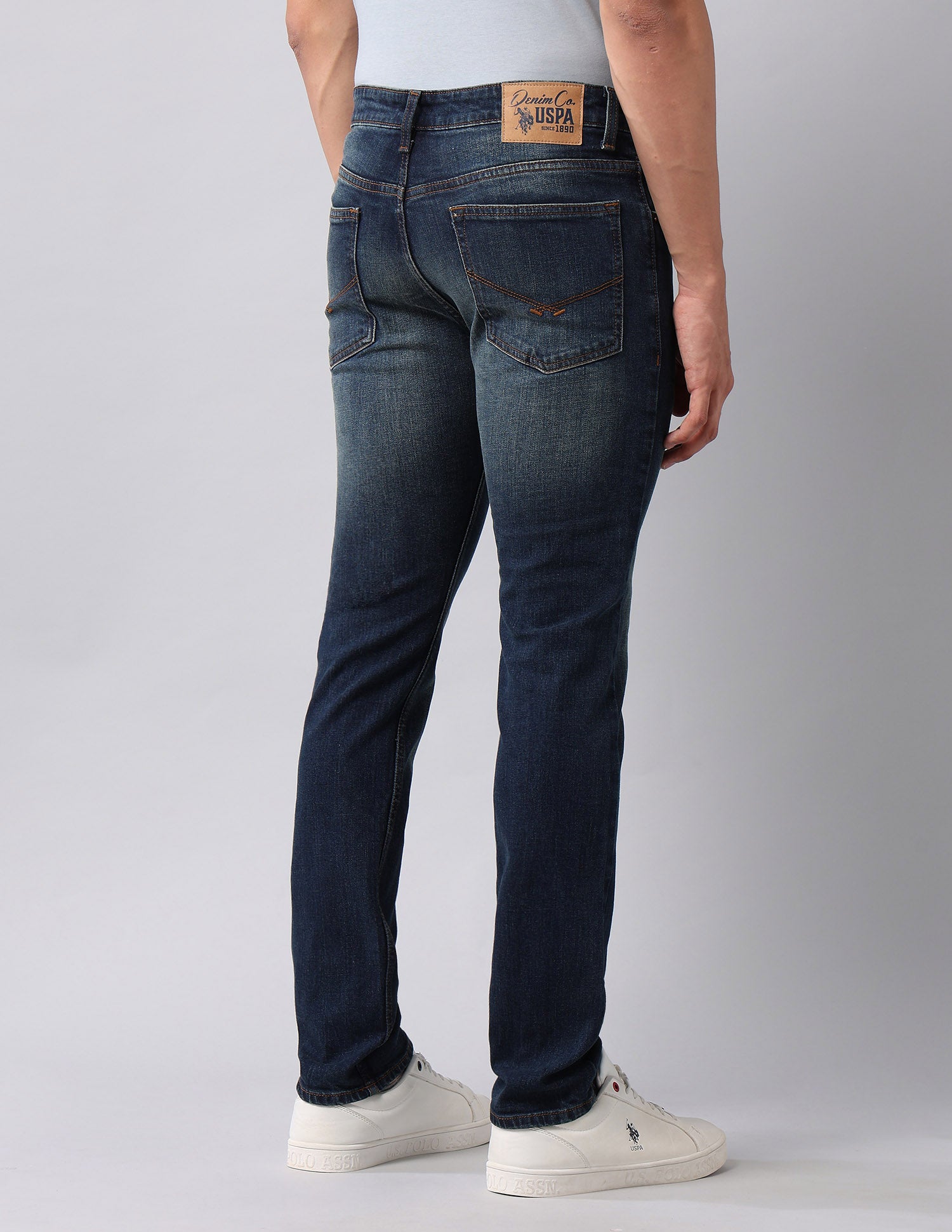Regallo Skinny Fit Blue Jeans Mid Wash - U.S. Polo Assn. India | Large