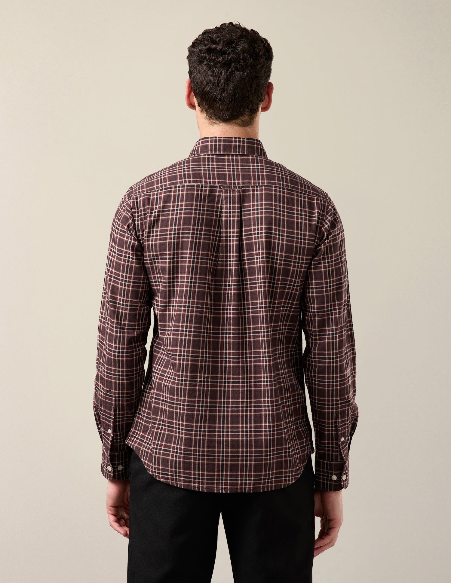 Grid Tattersall Checked Tailored Fit Shirt Maroon - U.S. Polo Assn. India | Large