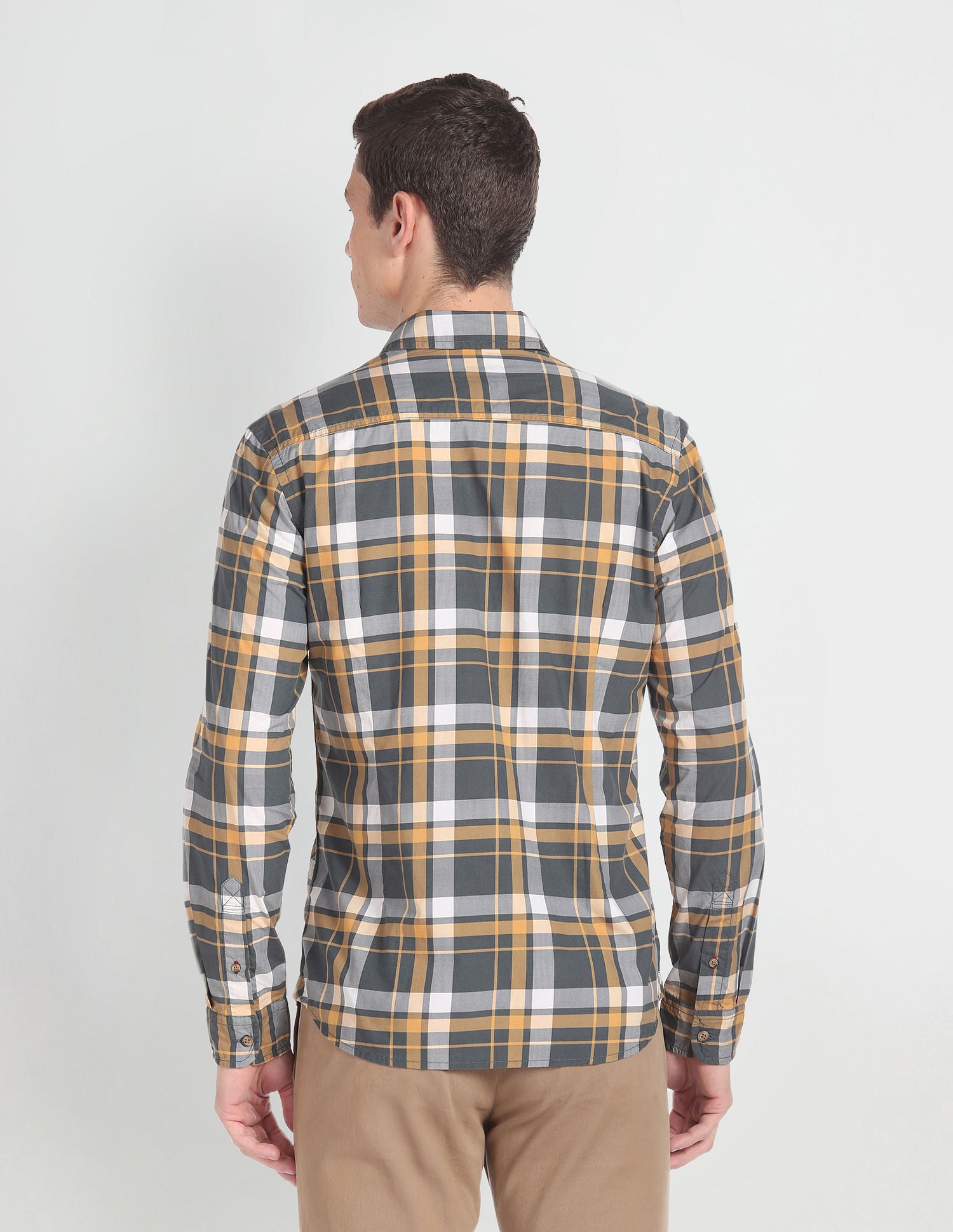 Tartan Check Cotton Shirt Grey - U.S. Polo Assn. India | Large