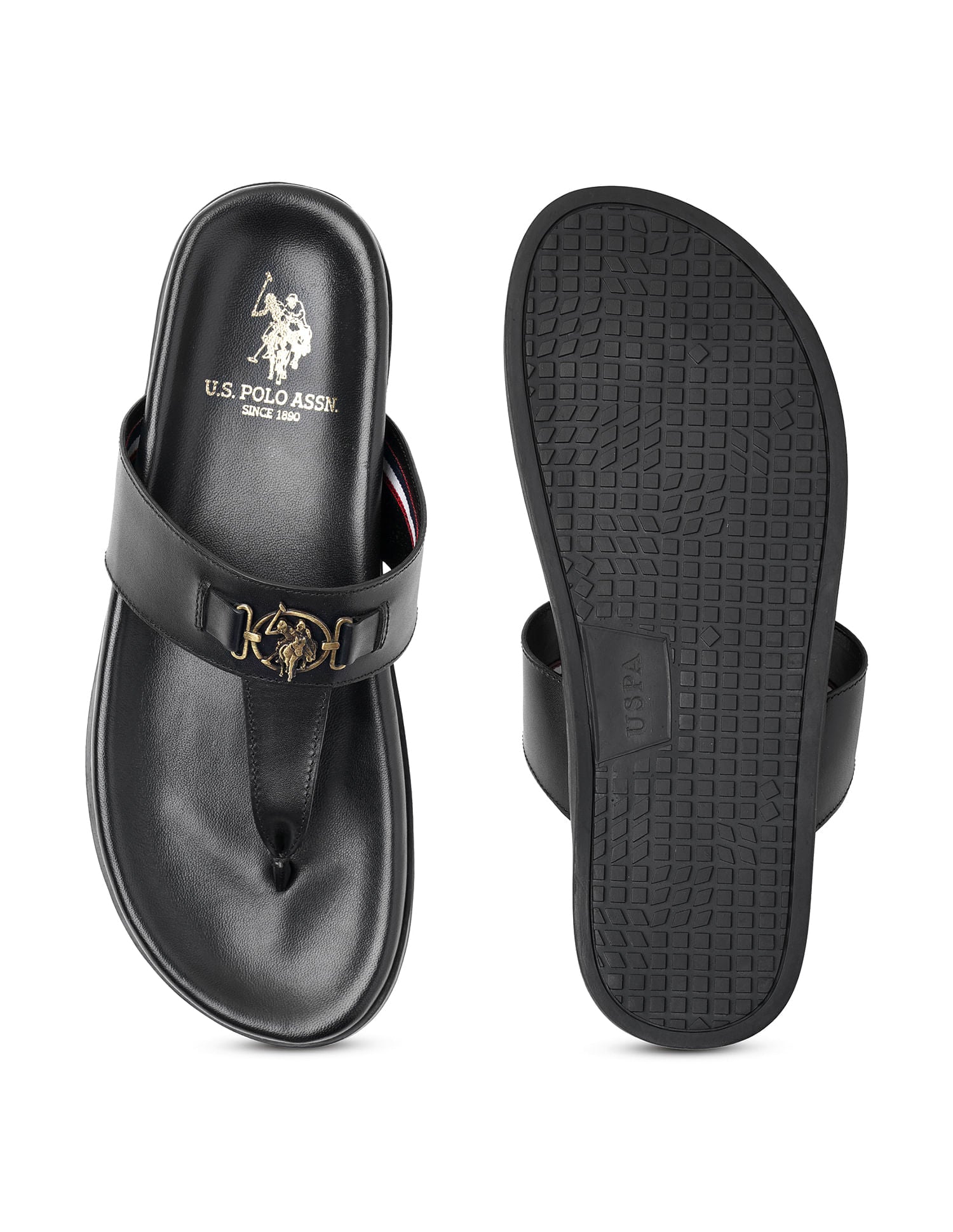 T-strap Rudi Sandals Black - U.S. Polo Assn. India | Large
