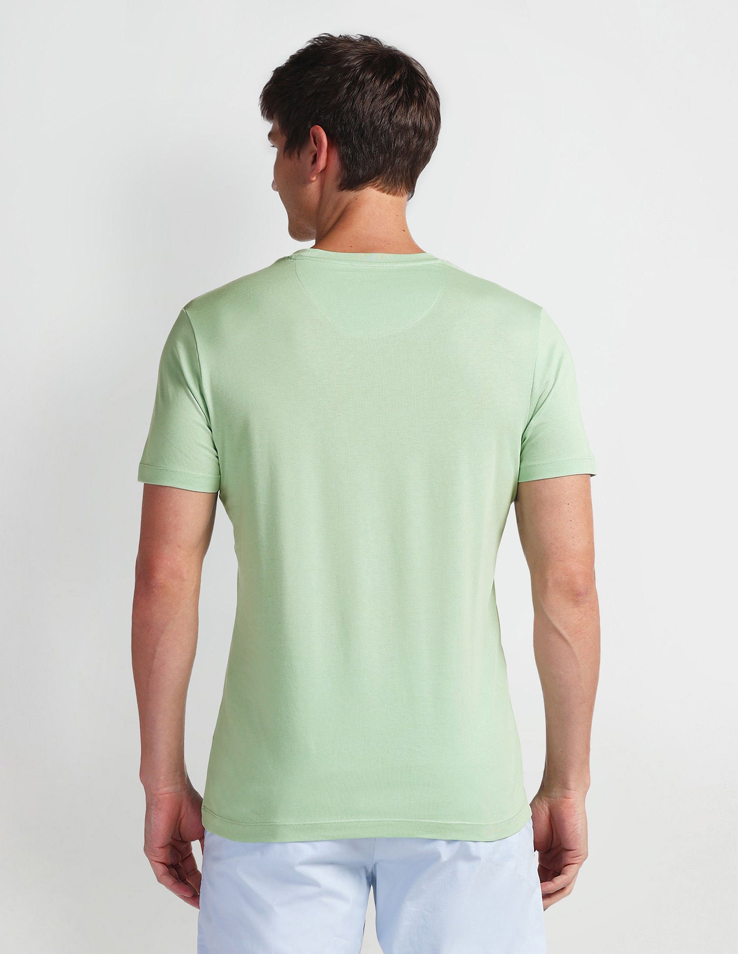 Brand Print Muscle Fit T-Shirt Green - U.S. Polo Assn. India | Large