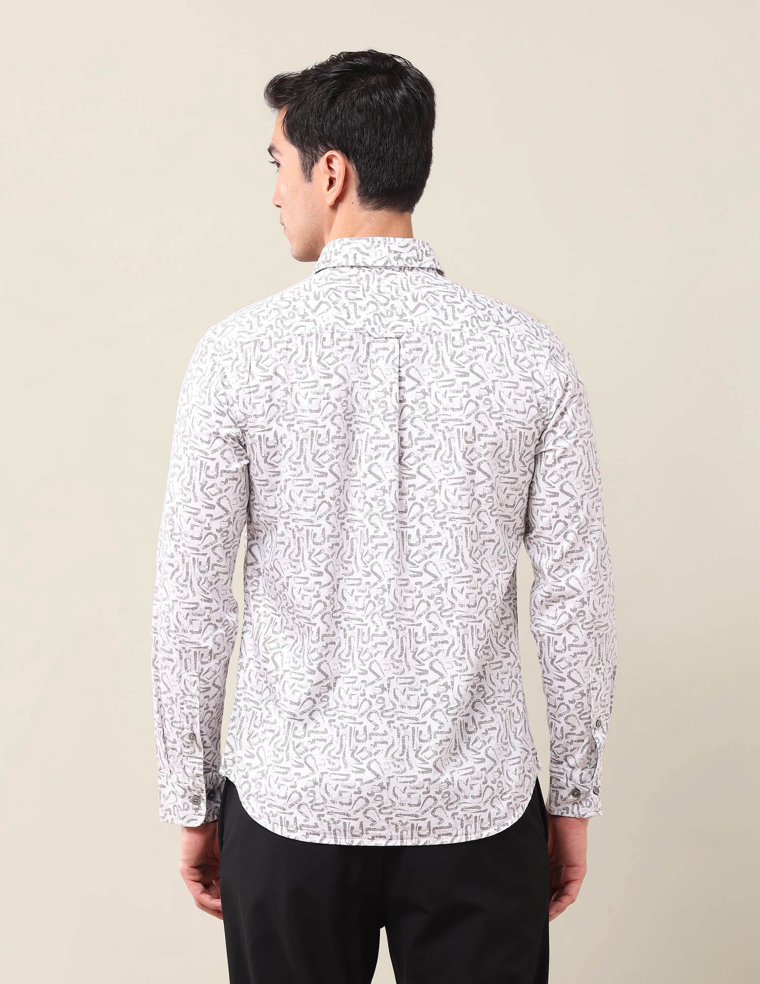 Tailored Fit Twill Shirt Light Grey - U.S. Polo Assn. India | Large