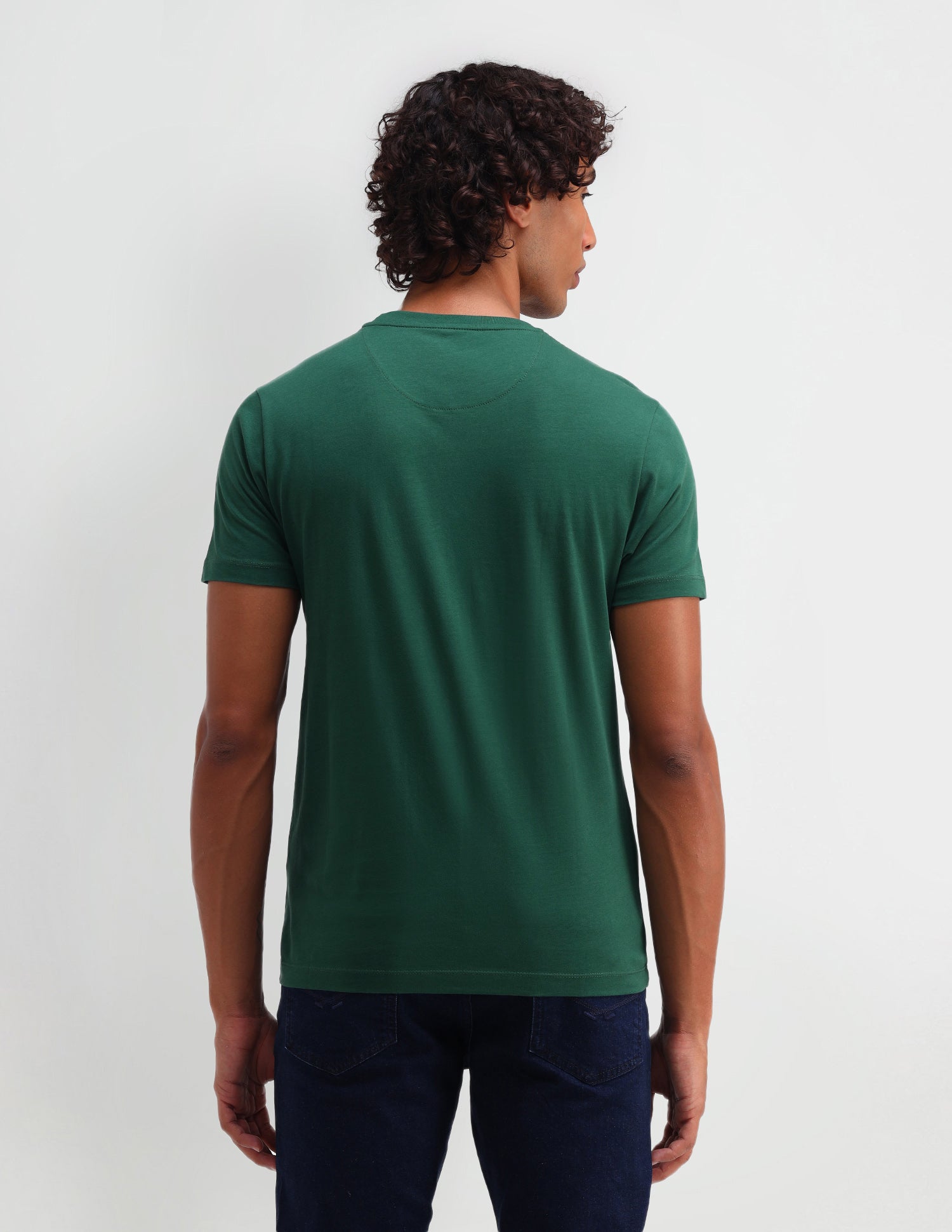 Brand Printed Muscle Fit T-Shirt Dark Green - U.S. Polo Assn. India | Large