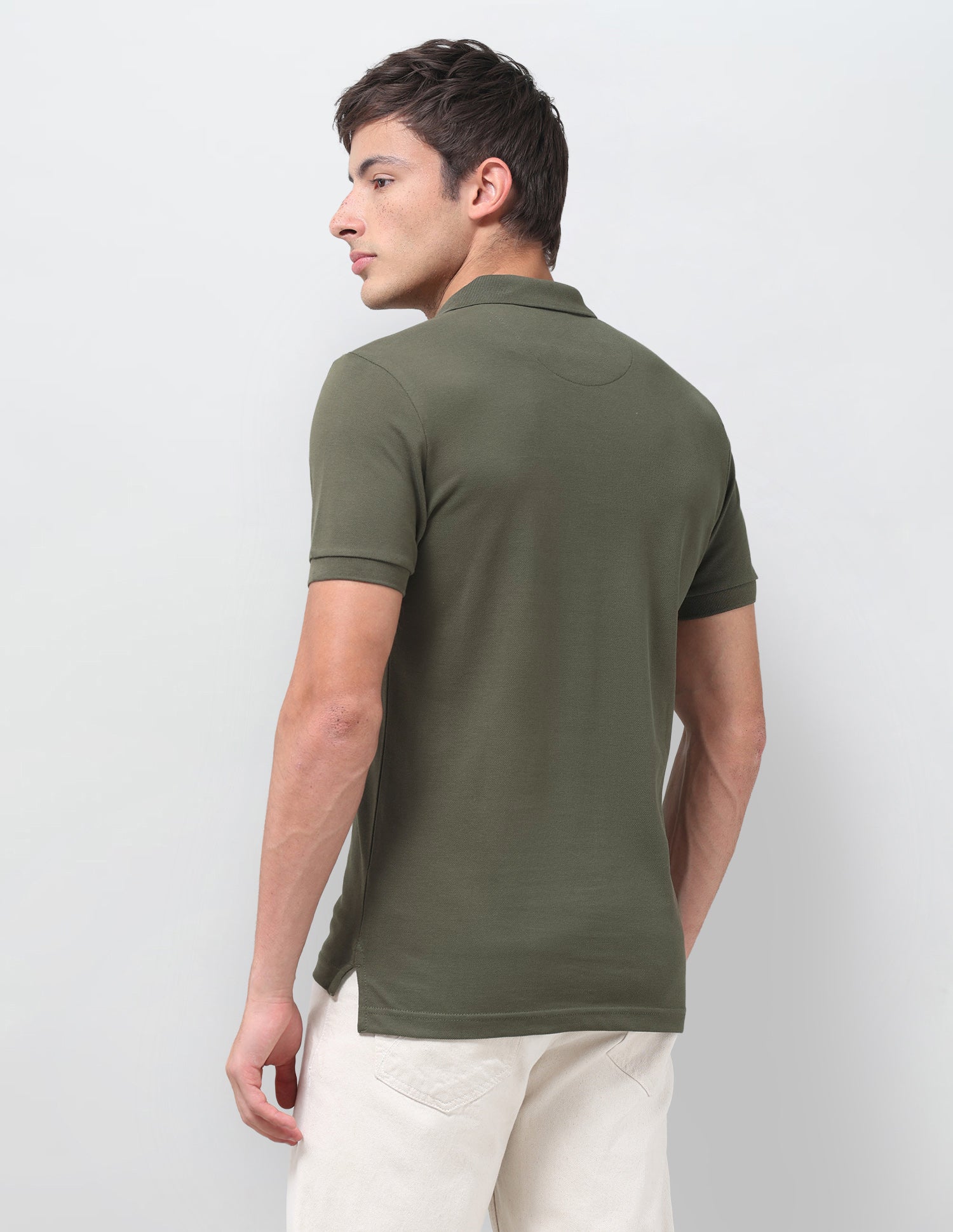 Solid Regular Fit Polo Shirt Olive - U.S. Polo Assn. India | Large
