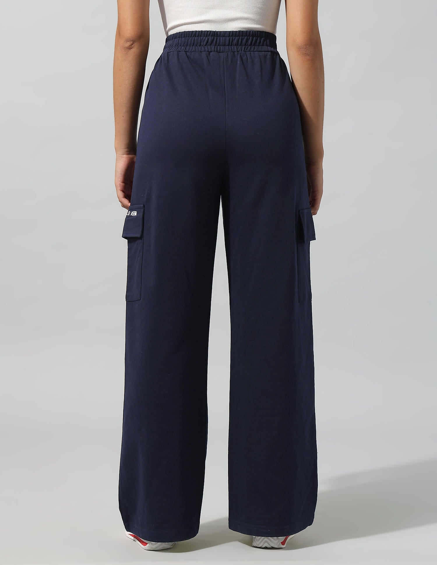 High Rise Wide Leg Trousers Blue - U.S. Polo Assn. India | Large