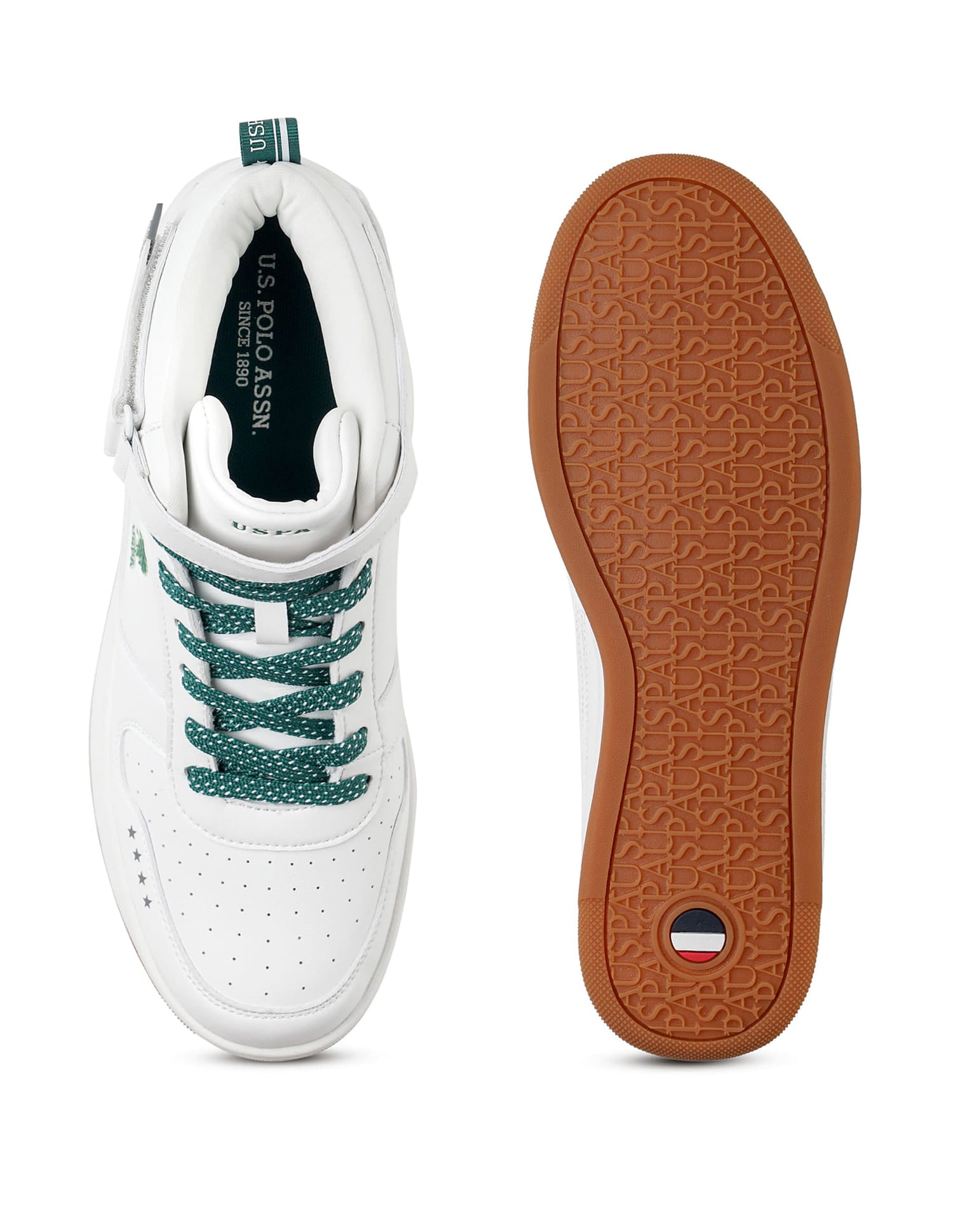 Men Elton 2.0 Off White Retro Court Mid Top  Sneakers White - U.S. Polo Assn. India | Large