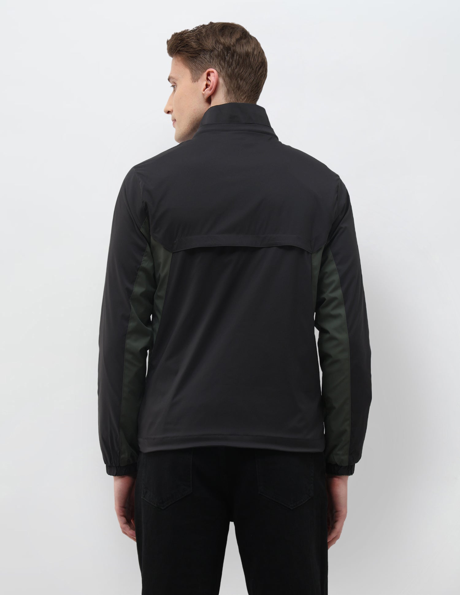 Packable Detachable Hood Colour Blocked Jacket Olive - U.S. Polo Assn. India | Large