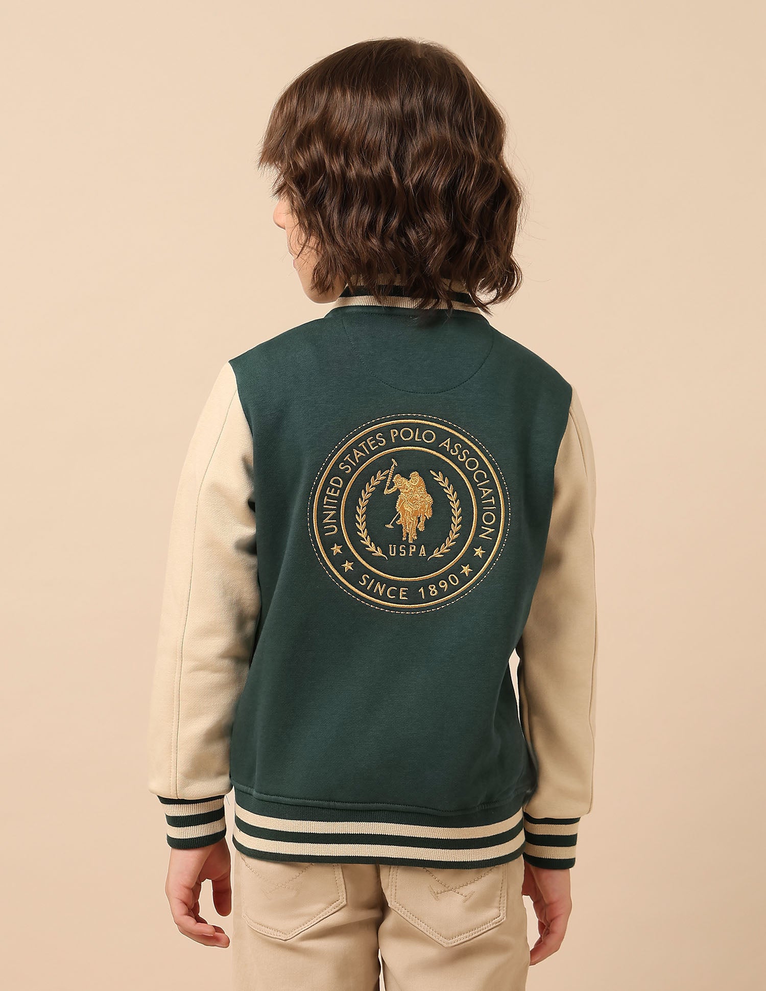 Boys Brand Embroidered Regular Fit Sweatshirt Dark Green - U.S. POLO ASSN. | Large