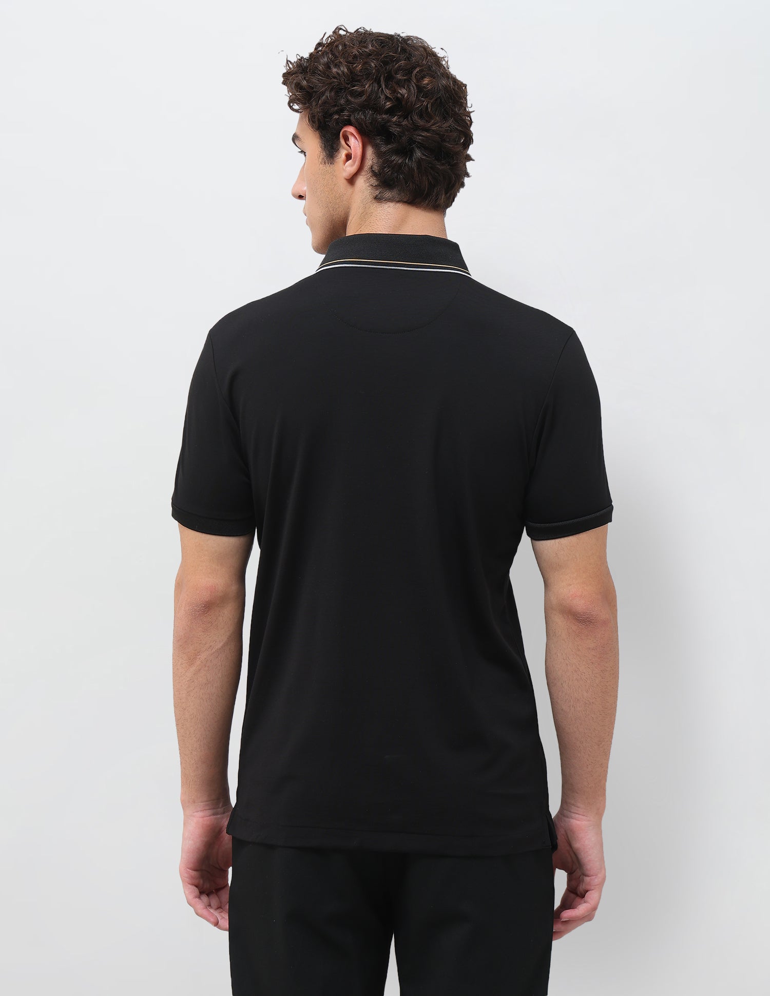 Solid Slim Fit Polo Shirt Black - U.S. Polo Assn. India | Large