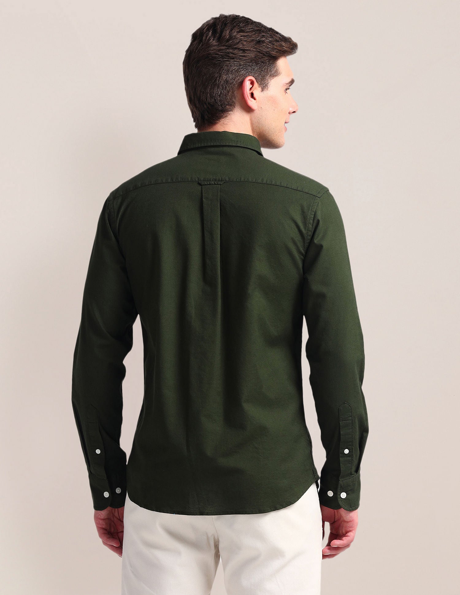 Solid Dobby Shirt Green - U.S. Polo Assn. India | Large