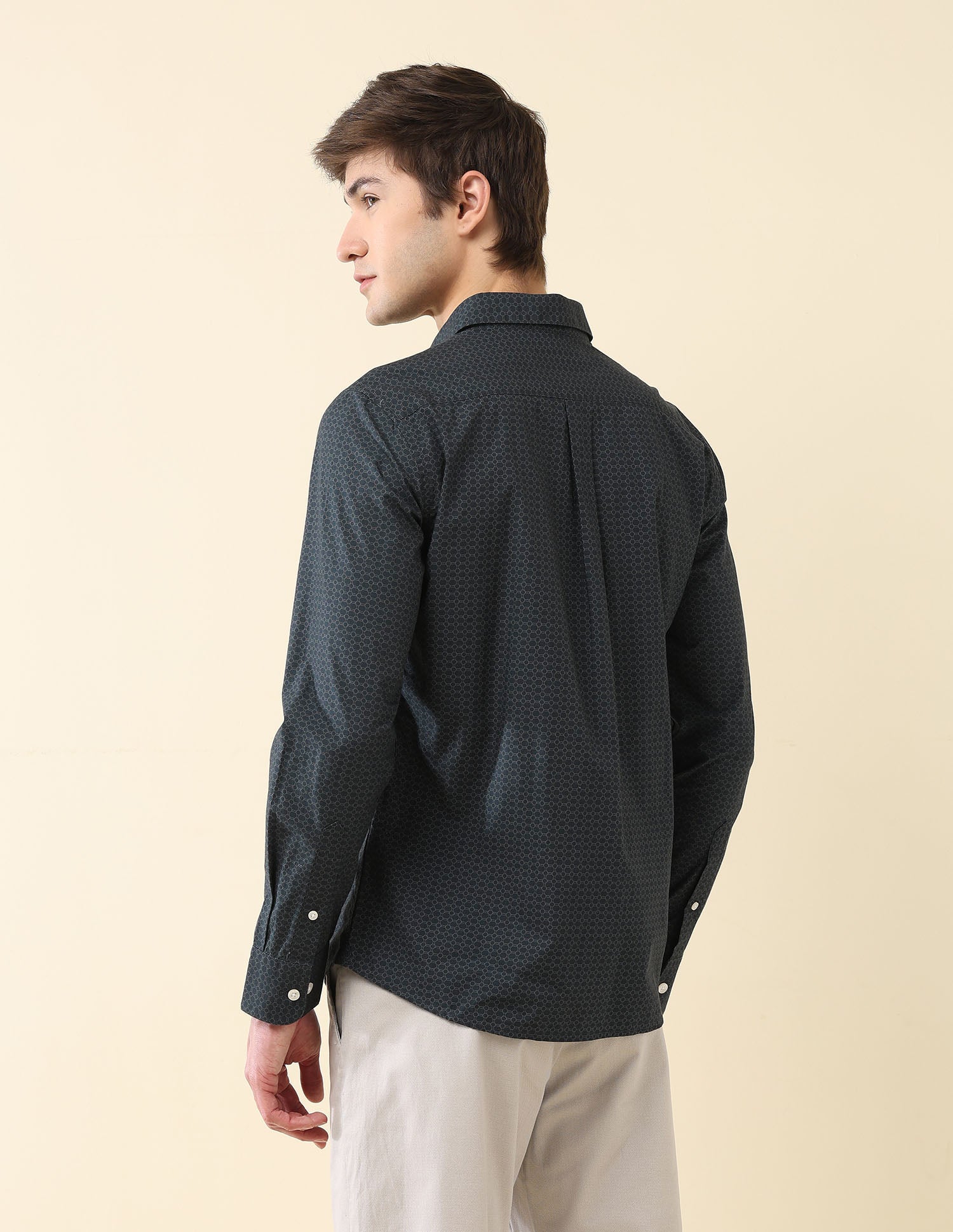 Geometric Printed Tailored Fit Shirt Navy - U.S. POLO ASSN. | Large