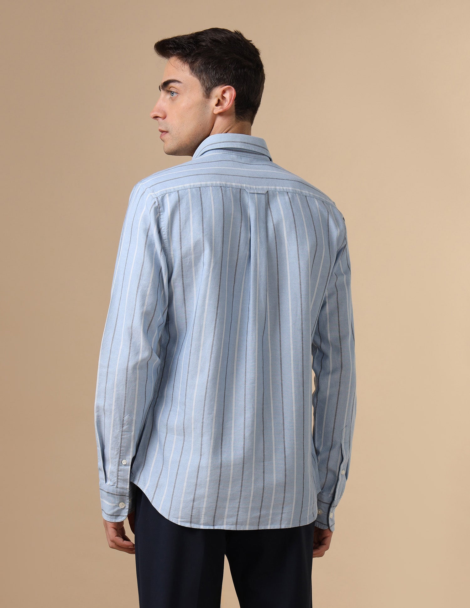 Pure Cotton Tailored Fit Shirt Blue - U.S. Polo Assn. India | Large