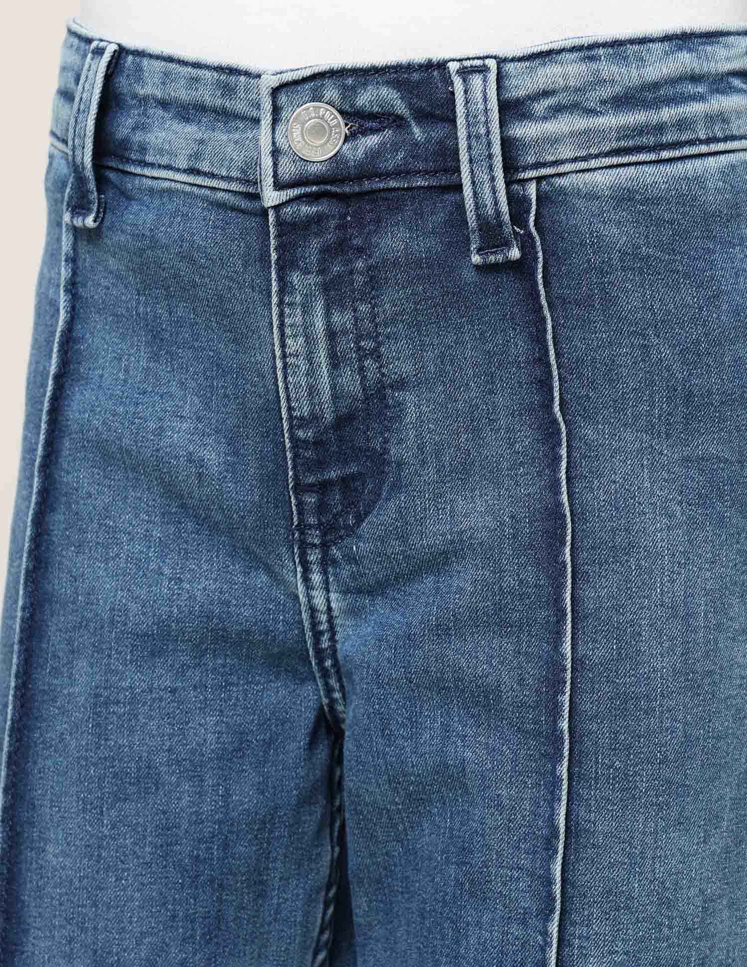 Girls Mid Rise Bootcut Jeans Blue - U.S. POLO ASSN. | Large