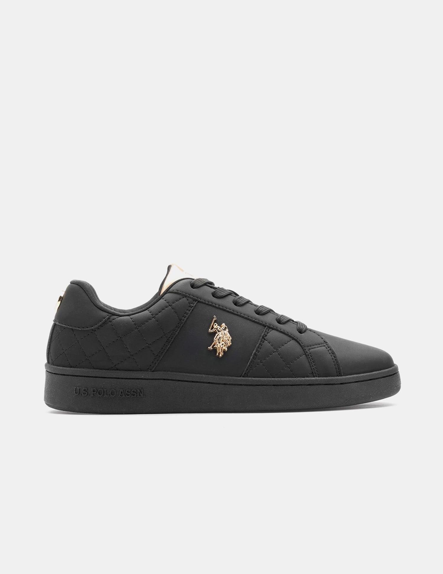 Simone 3.0 Black Quilting Detail Sneakers Shoes Black - U.S. Polo Assn. India | Large