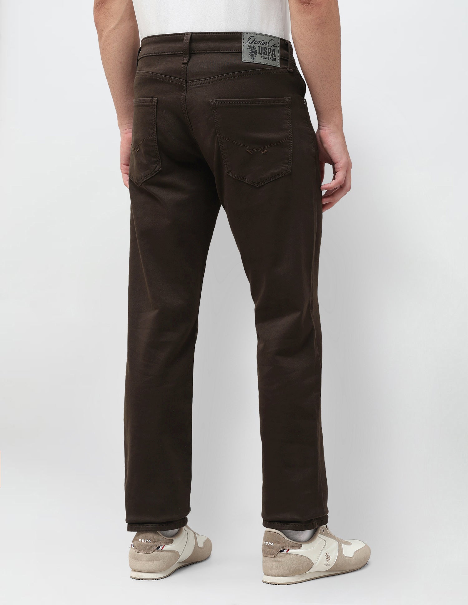 Harold Slim Straight Fit Brown Jeans Choco - U.S. Polo Assn. India | Large