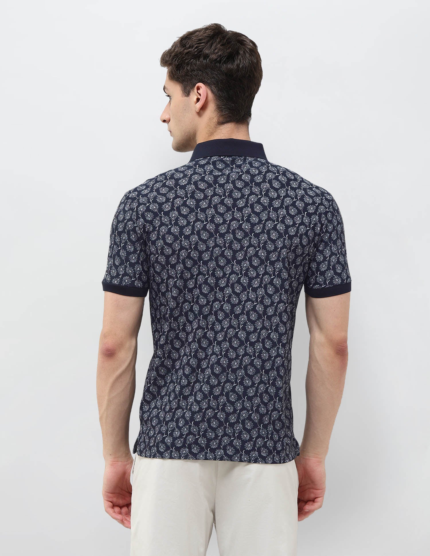 All-Over Printed Slim Fit Polo Shirt Navy - U.S. POLO ASSN. | Large