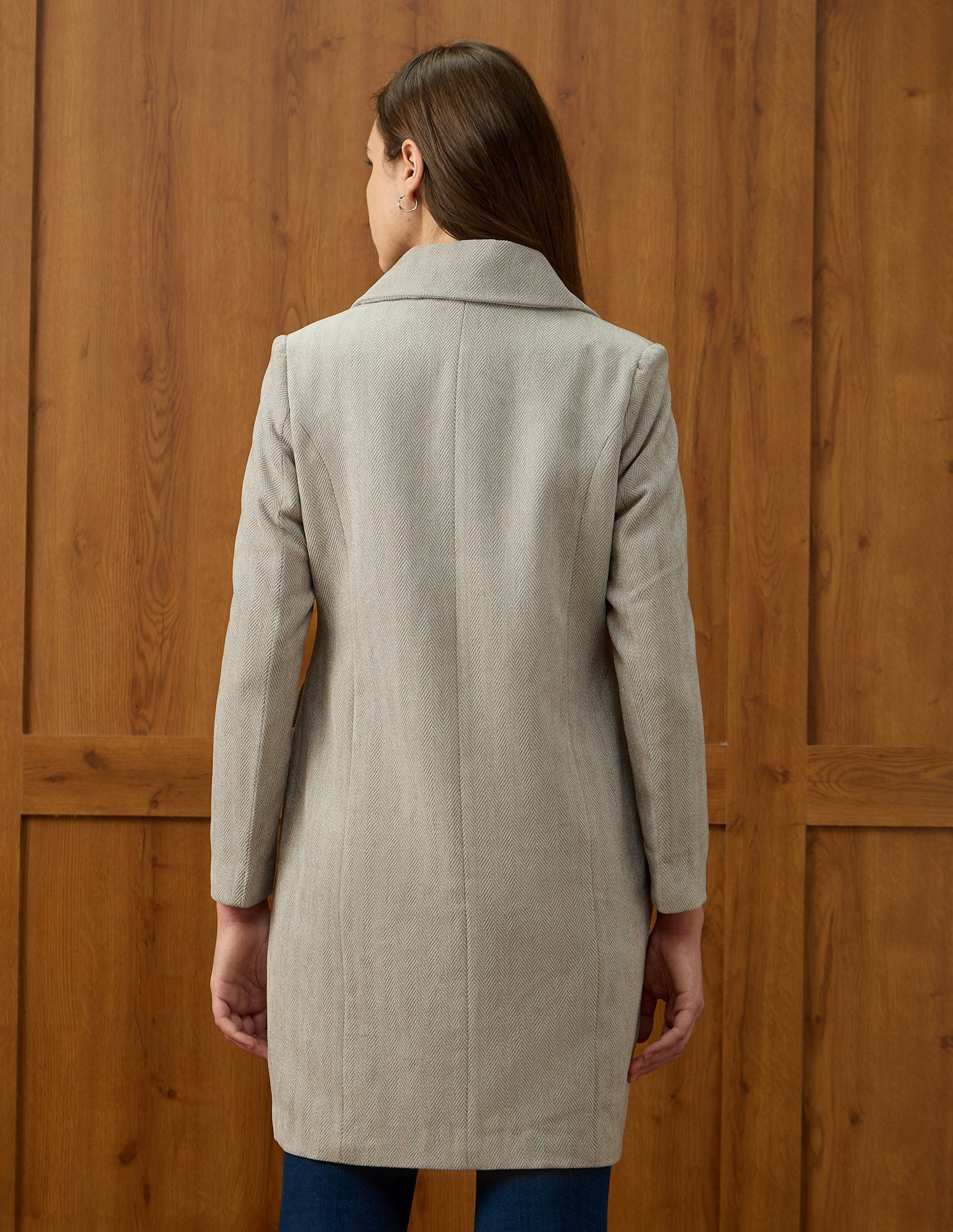 Soild Regular Fit Double Breasted Coat Grey - U.S. POLO ASSN. | Large