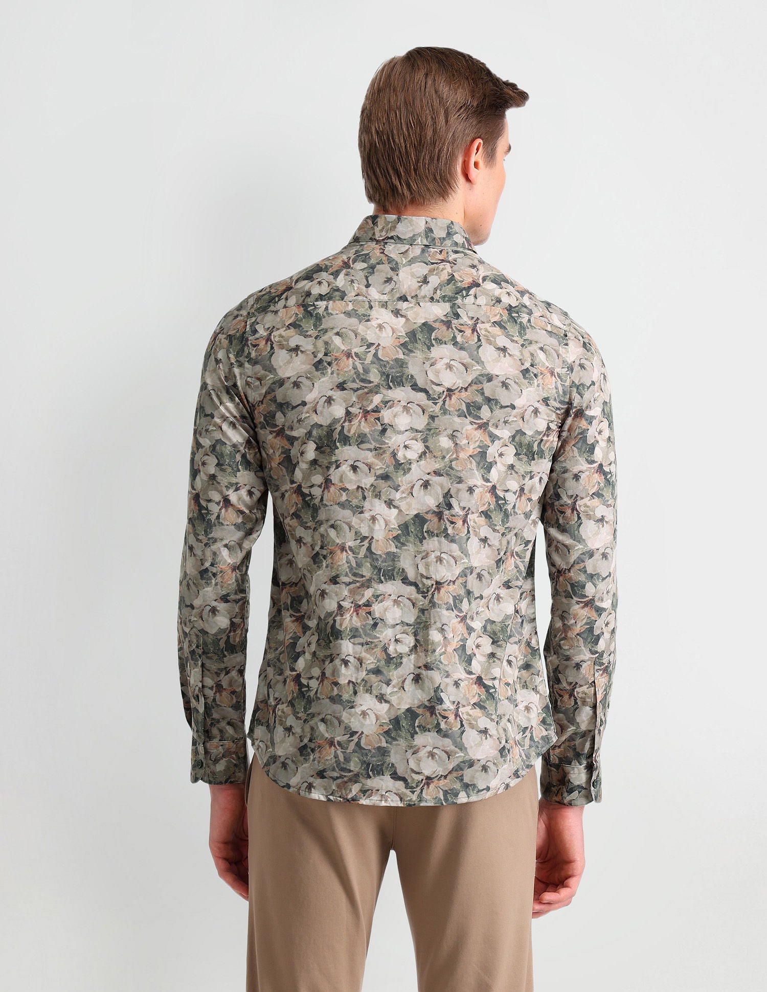 Satin Digital Print Shirt Olive - U.S. POLO ASSN. | Large