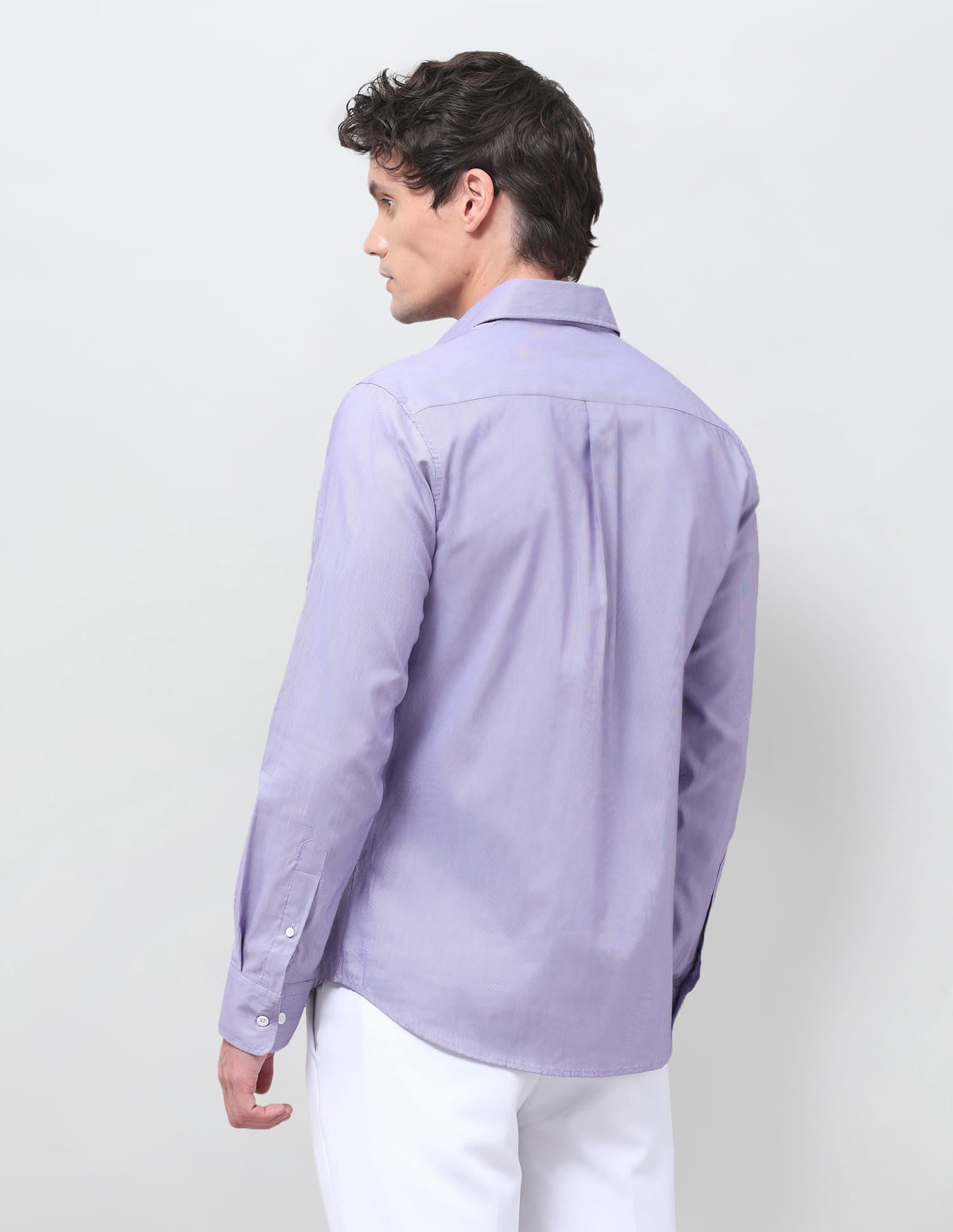 Textured Regular Fit Shirt Purple - U.S. Polo Assn. India | Large