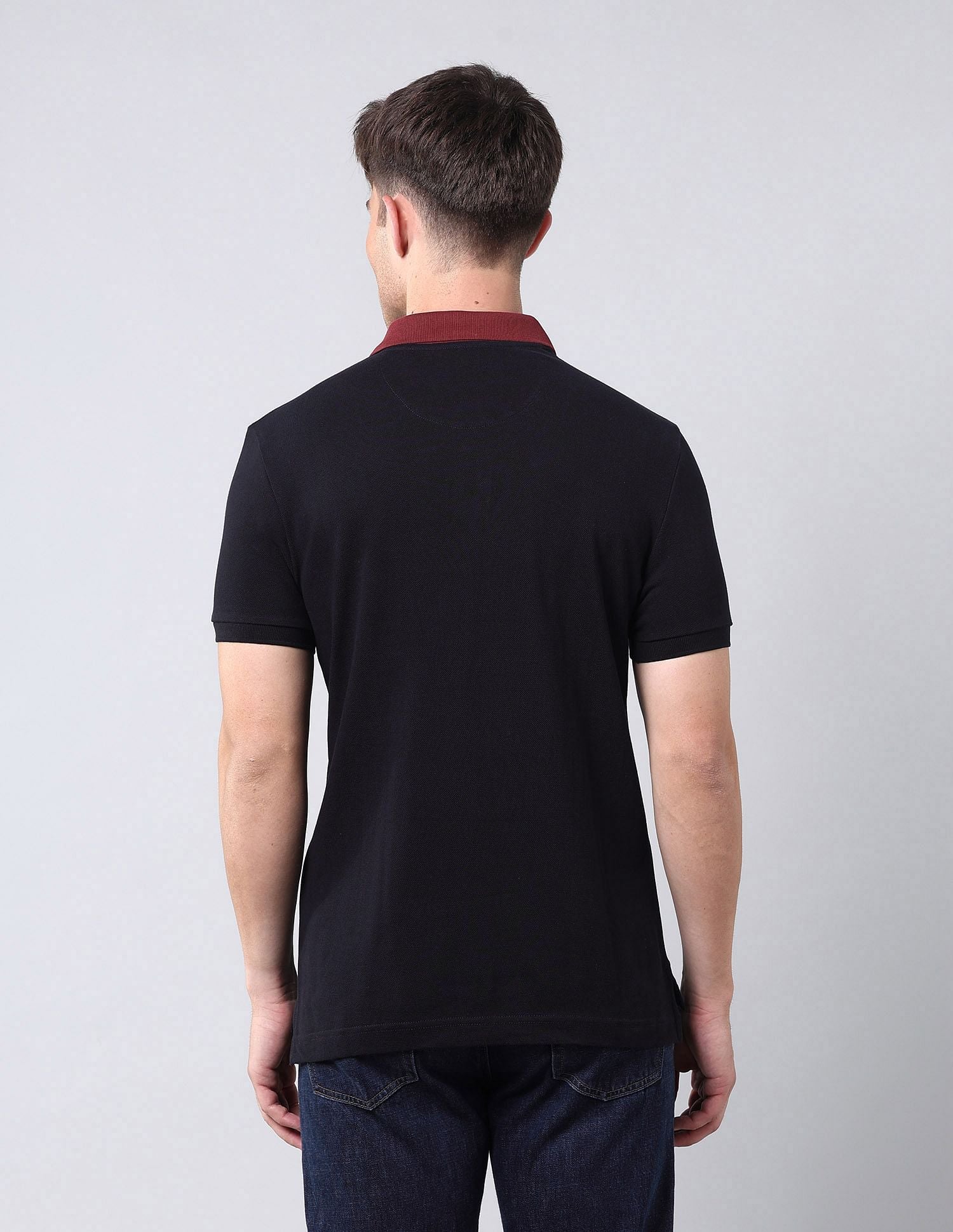 Colour Blocked Muscle Fit Polo Shirt Navy - U.S. POLO ASSN. | Large