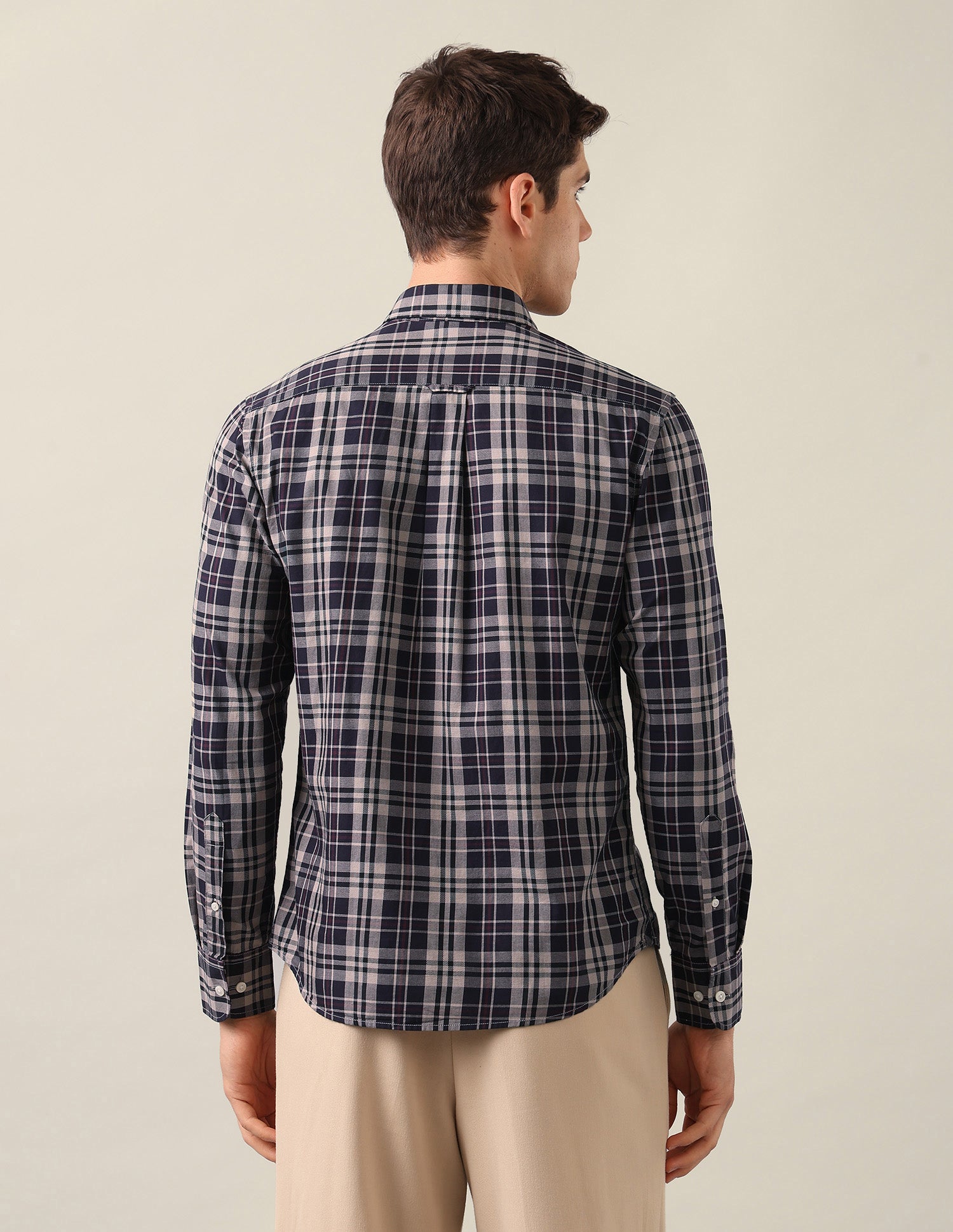 Tartan Checked Twill Shirt Dark Purple - U.S. Polo Assn. India | Large