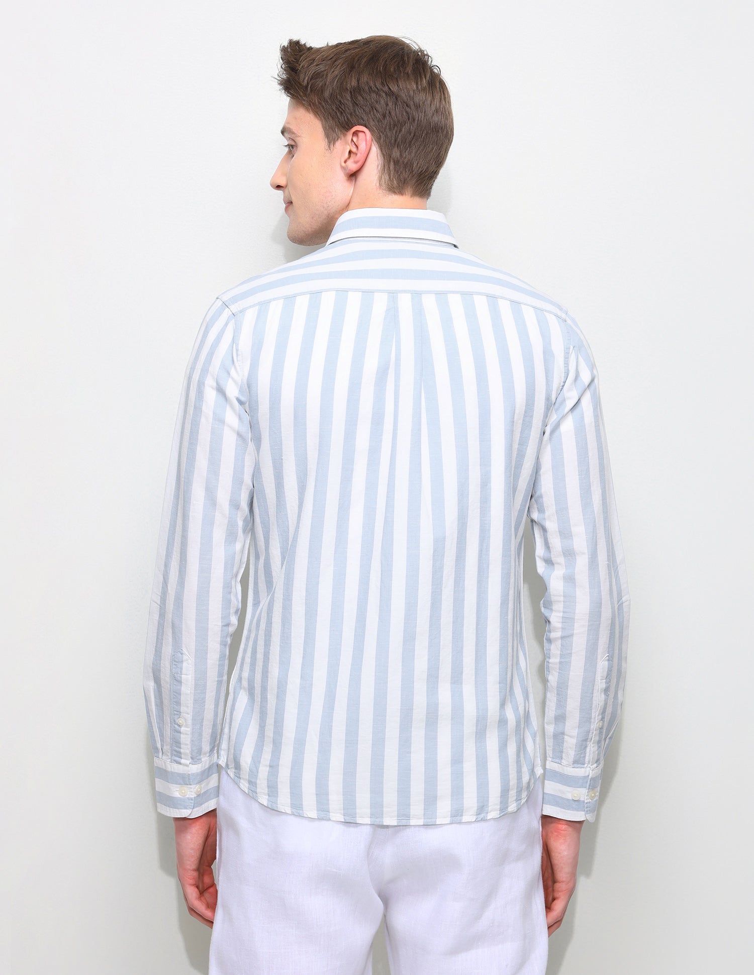 Vertical Striped Regular Fit Shirt Blue - U.S. Polo Assn. India | Large