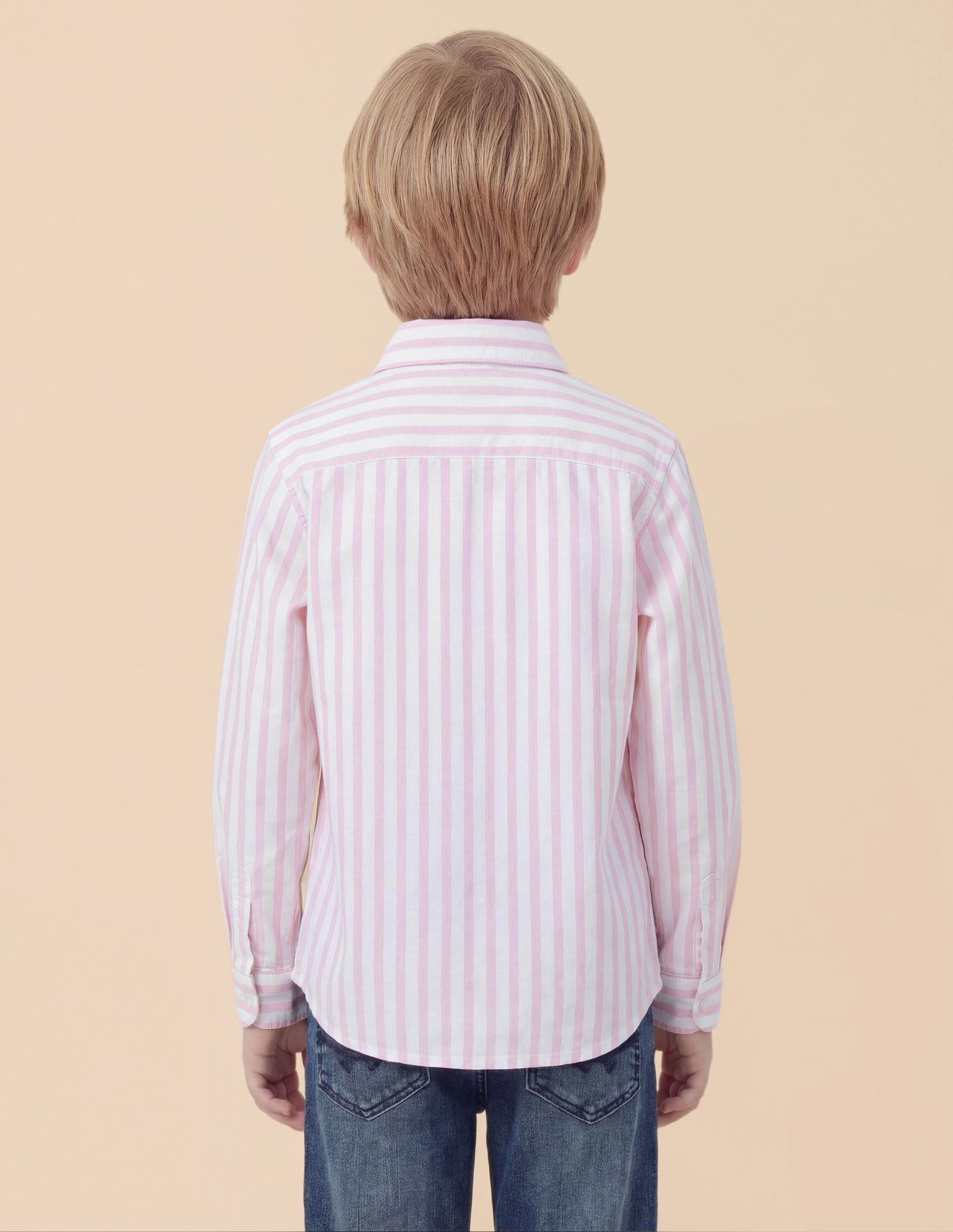 Boys Vertical Striped Oxford Shirt Pink - U.S. Polo Assn. India | Large