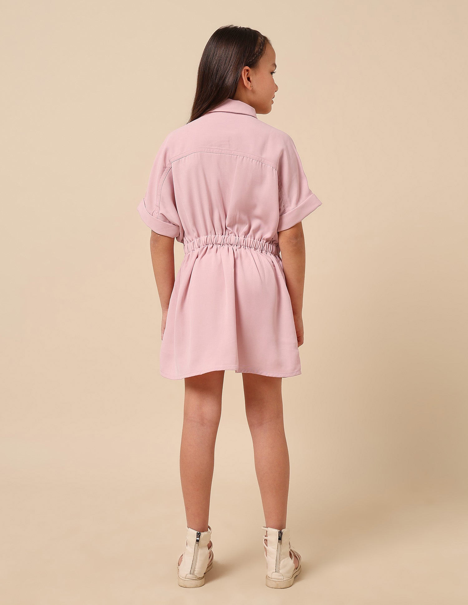 Girls Solid Shirt Dress Pink - U.S. POLO ASSN. | Large