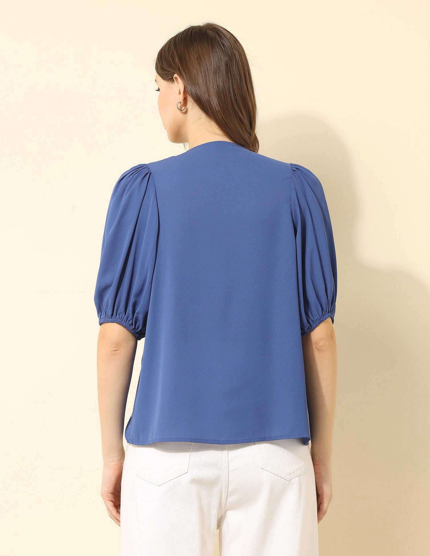 Pintuck Yoke Top Blue - U.S. POLO ASSN. | Large