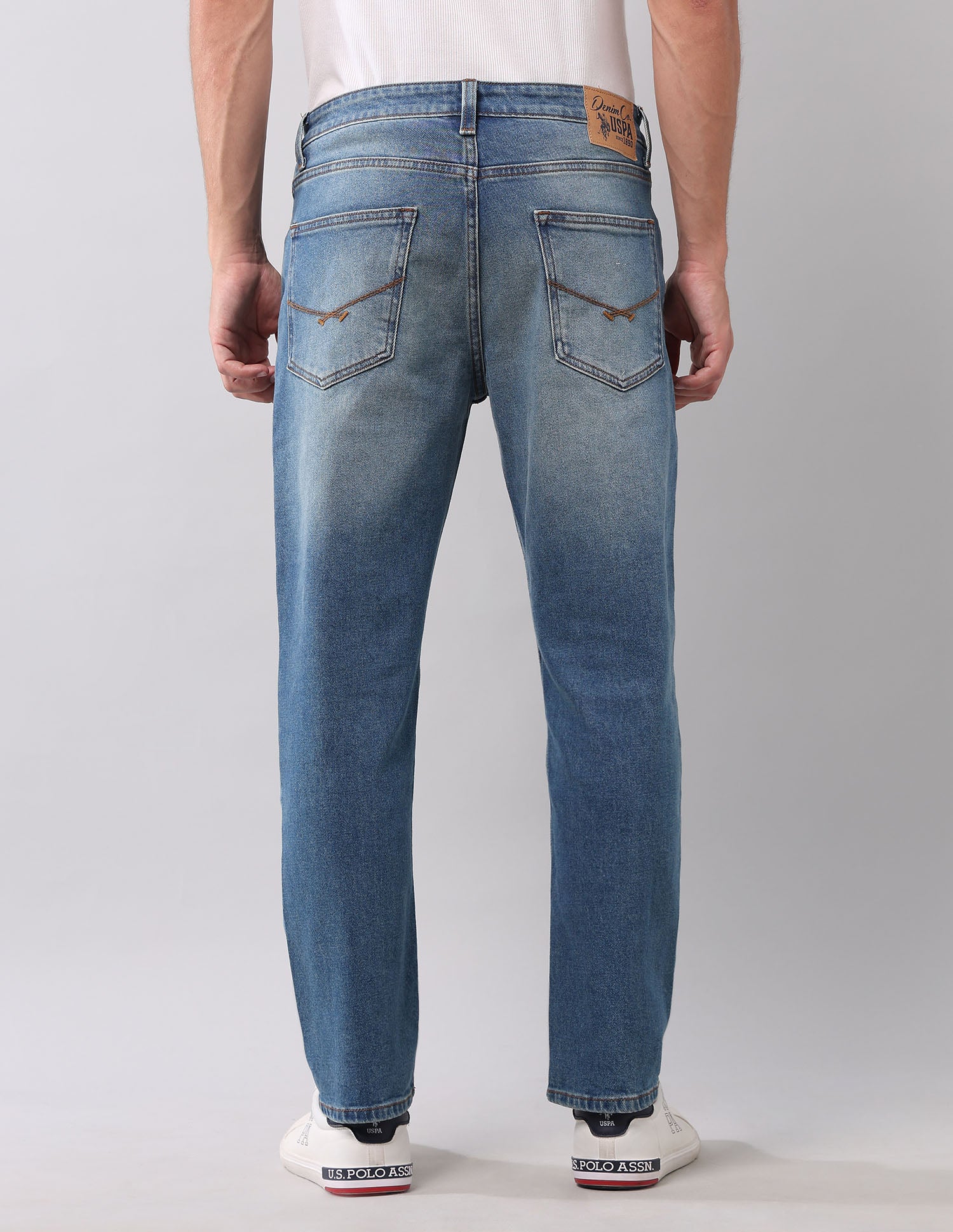 Cole Comfort Cropped Fit Blue Jeans Blue - U.S. POLO ASSN. | Large