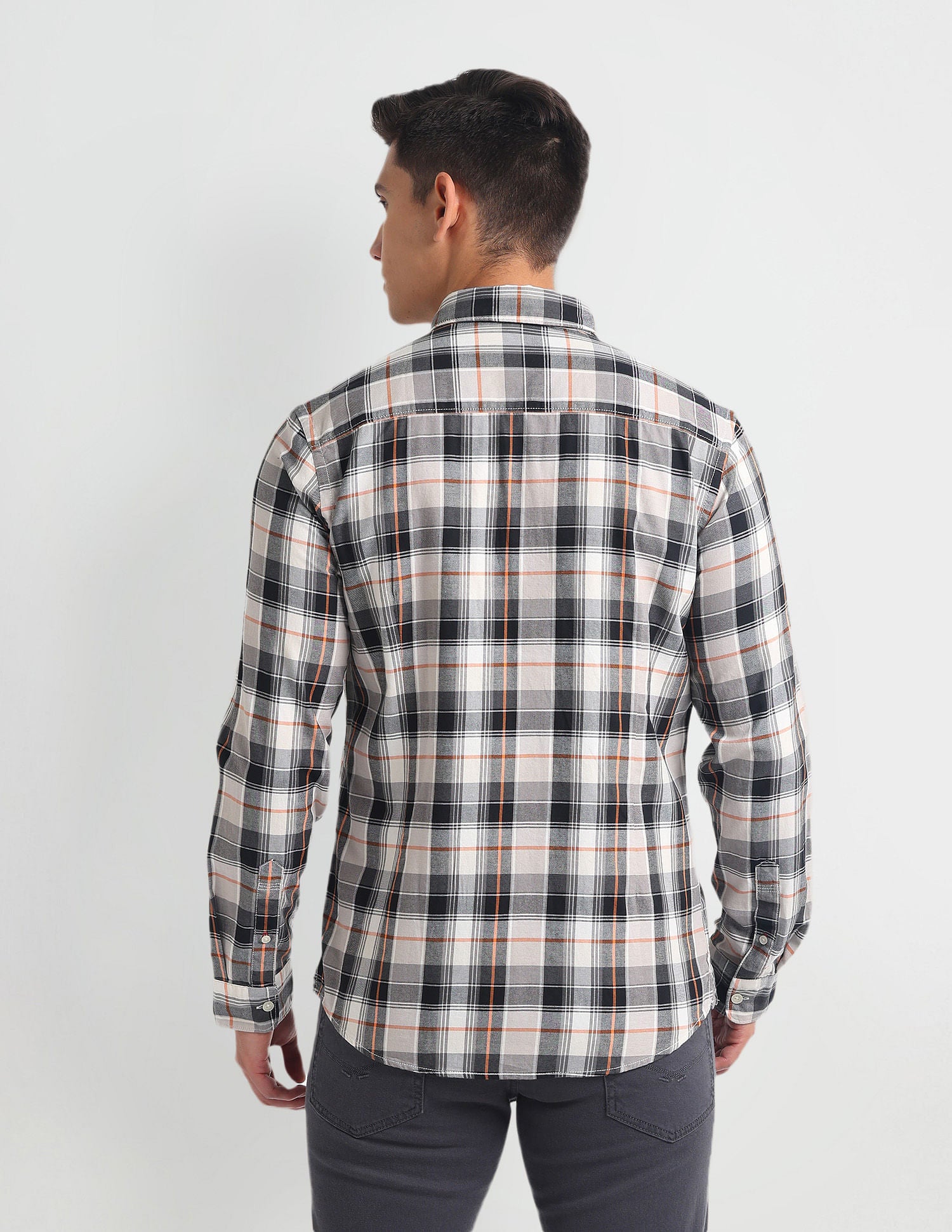 Tartan Check Slim Fit Shirt Black - U.S. Polo Assn. India | Large