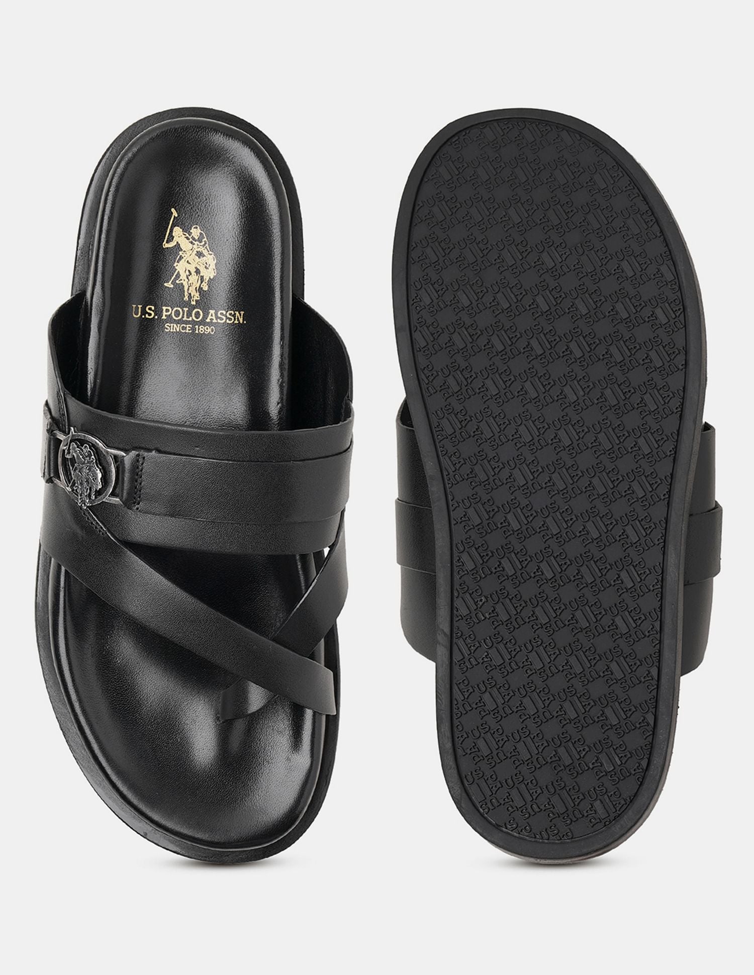 Men Buckle Strap Koke Sandals Black - U.S. POLO ASSN. | Large