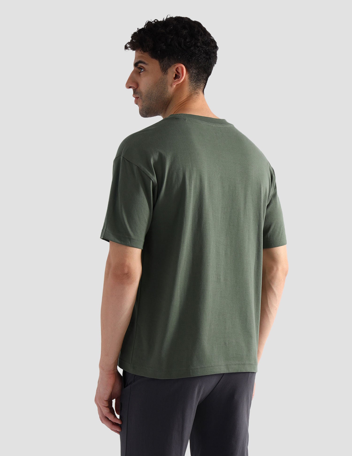 Pure Cotton Oversized OEE04 Lounge T-Shirt Olive - U.S. POLO ASSN. | Large