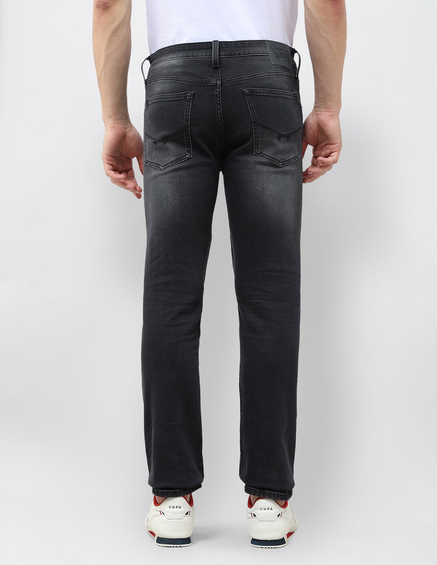 Regallo Skinny Fit Whiskered Jeans Black - U.S. Polo Assn. India | Large
