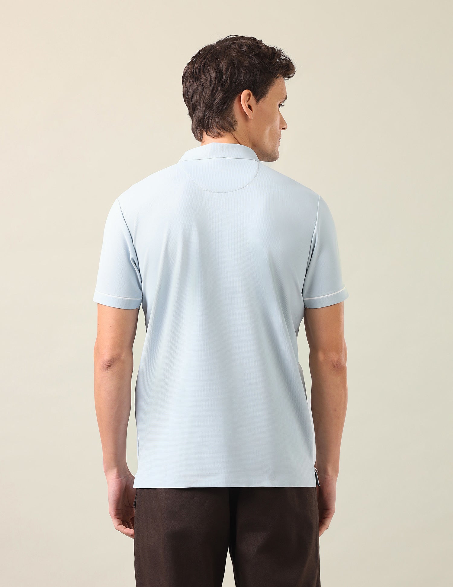 Solid Slim Fit Polo Shirt Light Blue - U.S. Polo Assn. India | Large