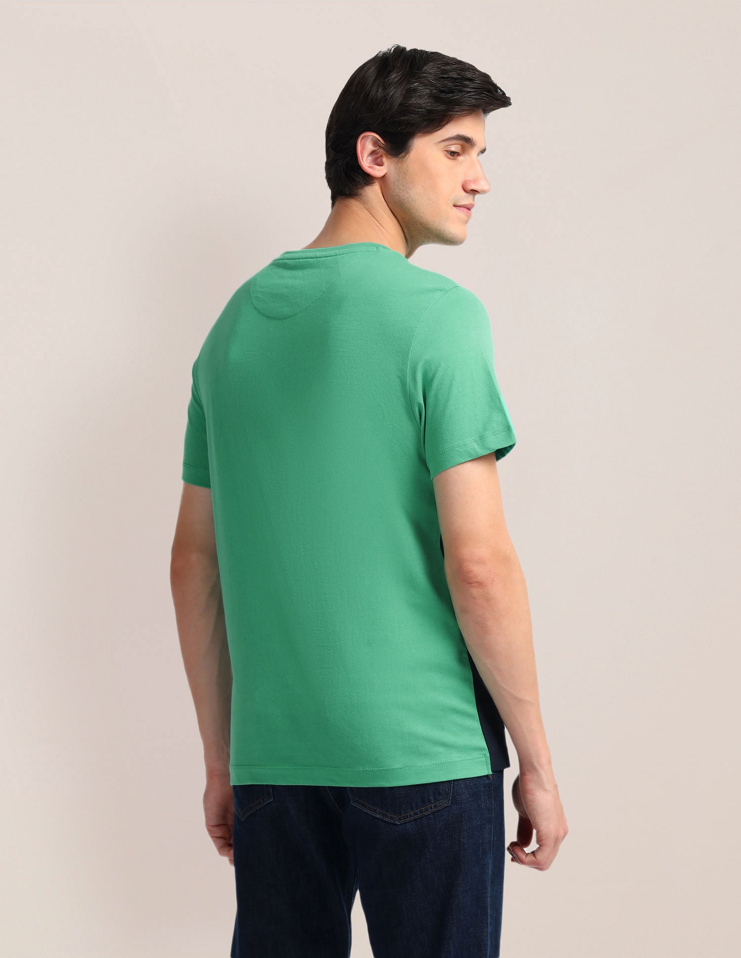 Colour Block Slim Fit T-Shirt Green - U.S. Polo Assn. India | Large