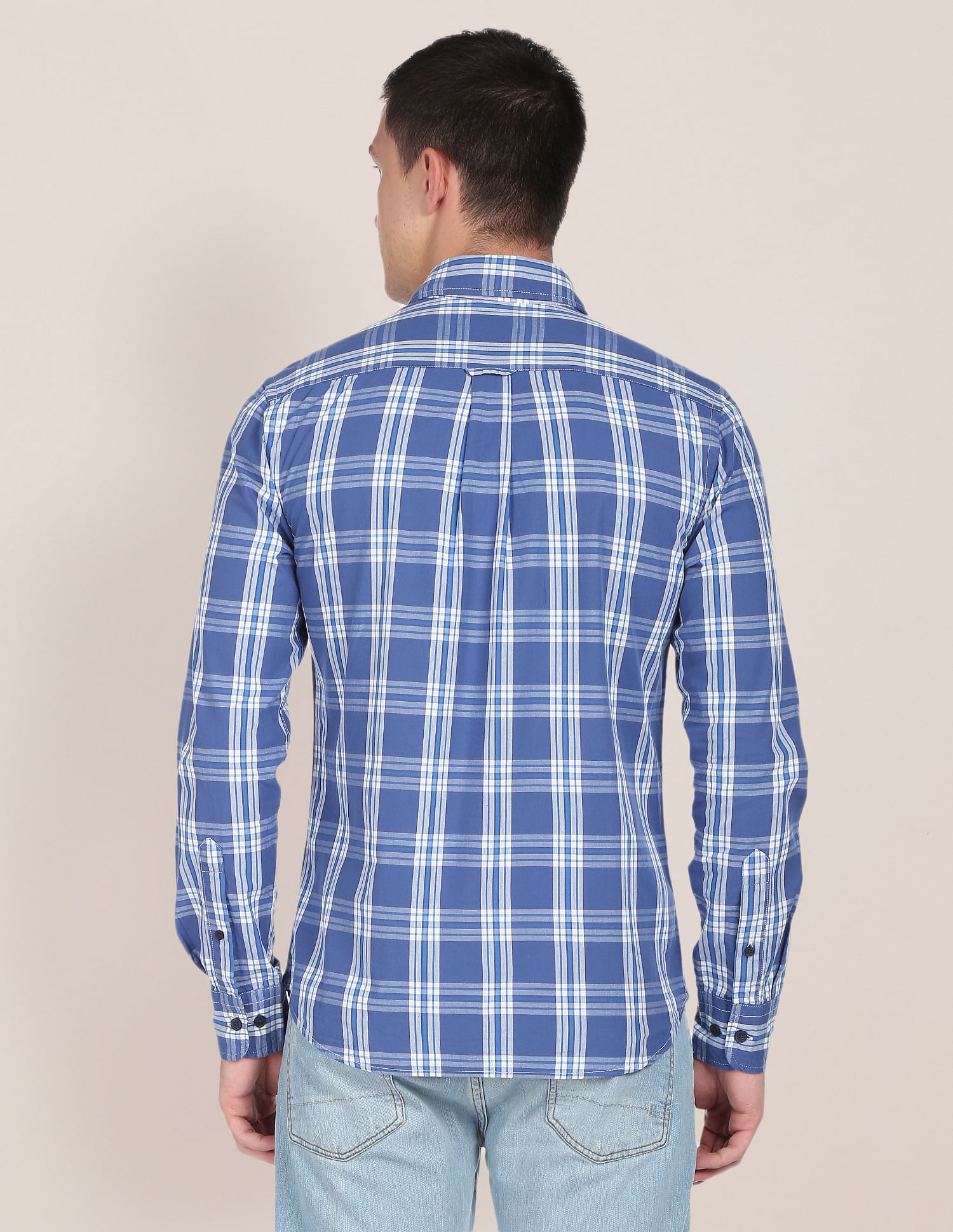 Tartan Check Cotton Casual Shirt Blue - U.S. POLO ASSN. | Large