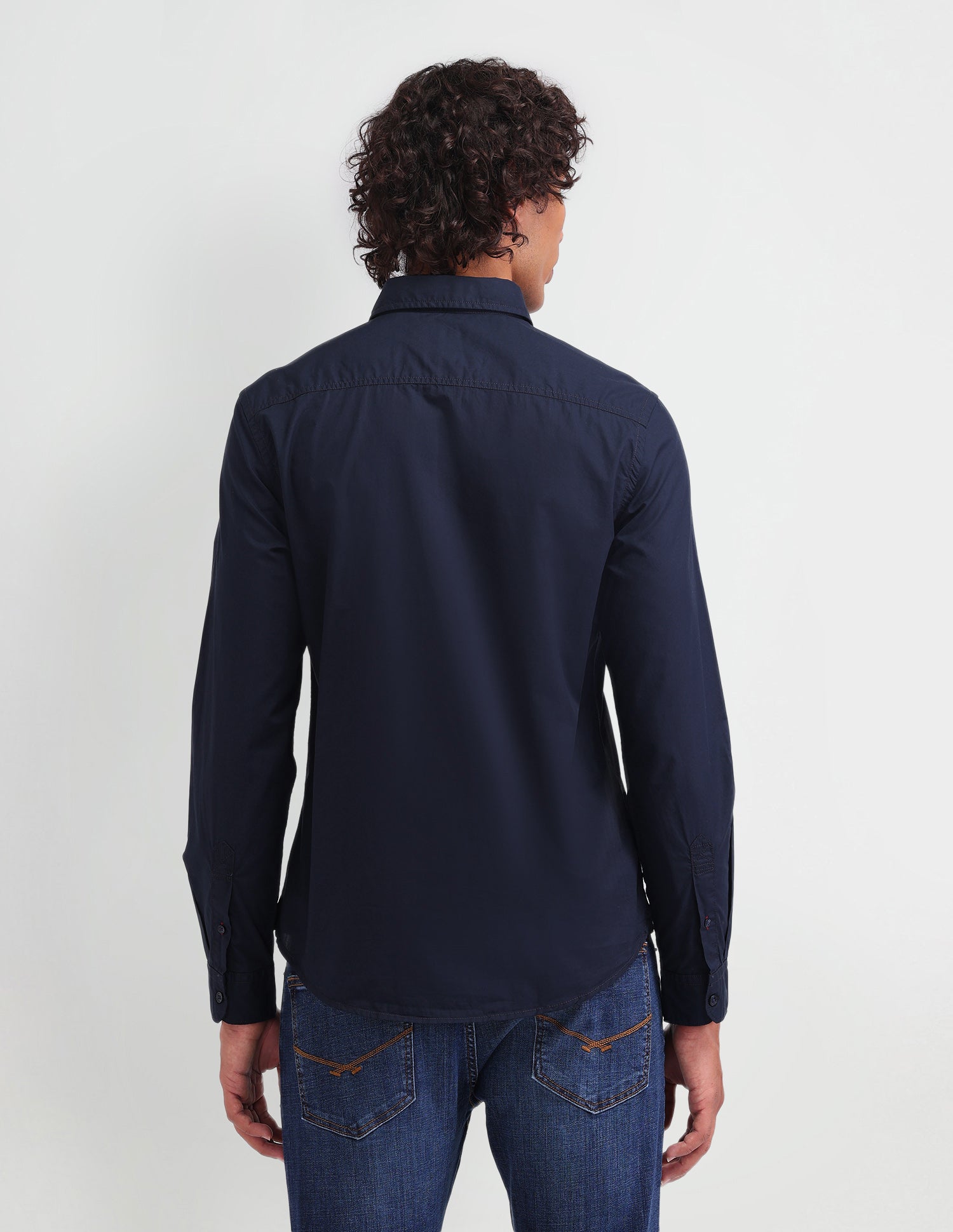 Solid Pattern Twill Shirt Navy - U.S. Polo Assn. India | Large