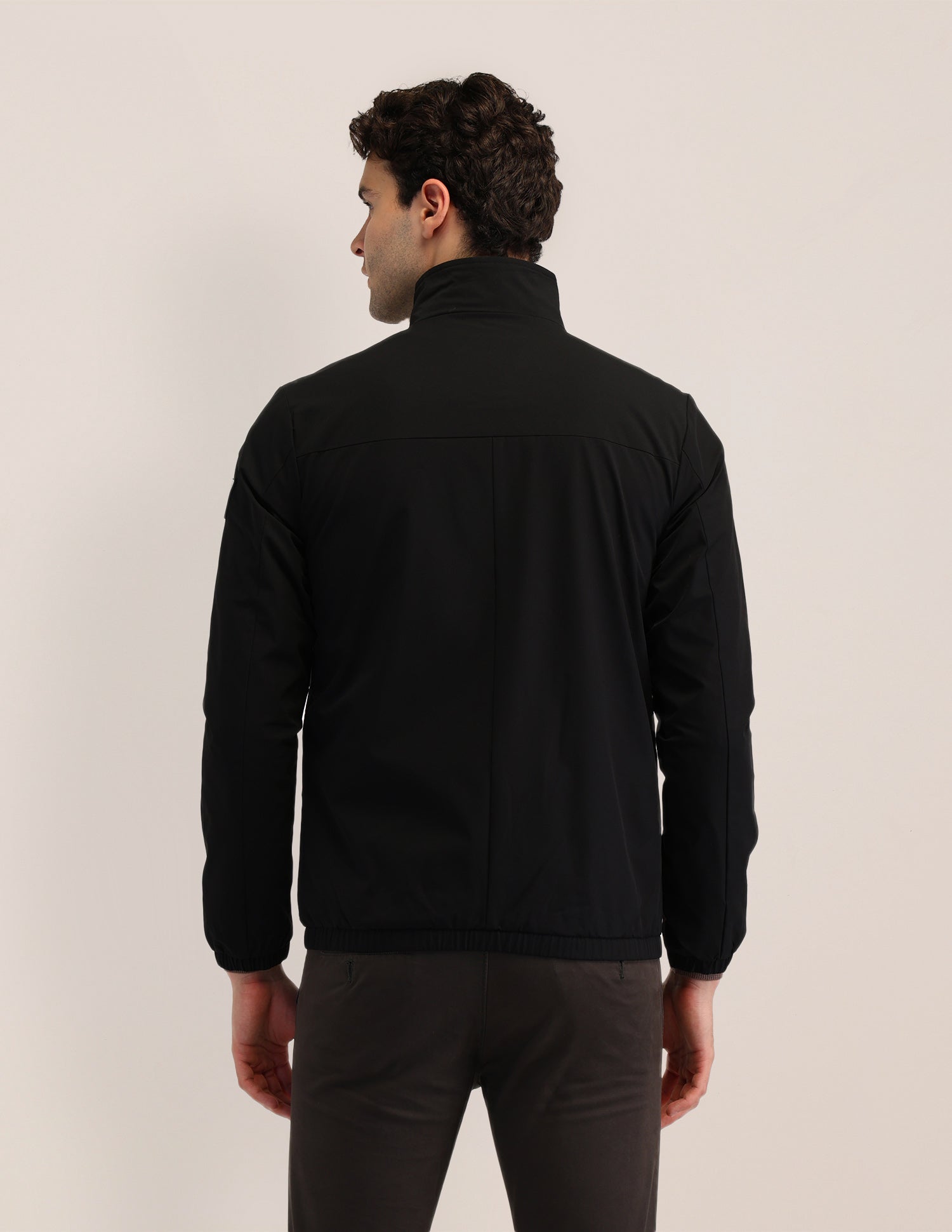 Solid High Neck Casual Jacket Black - U.S. POLO ASSN. | Large