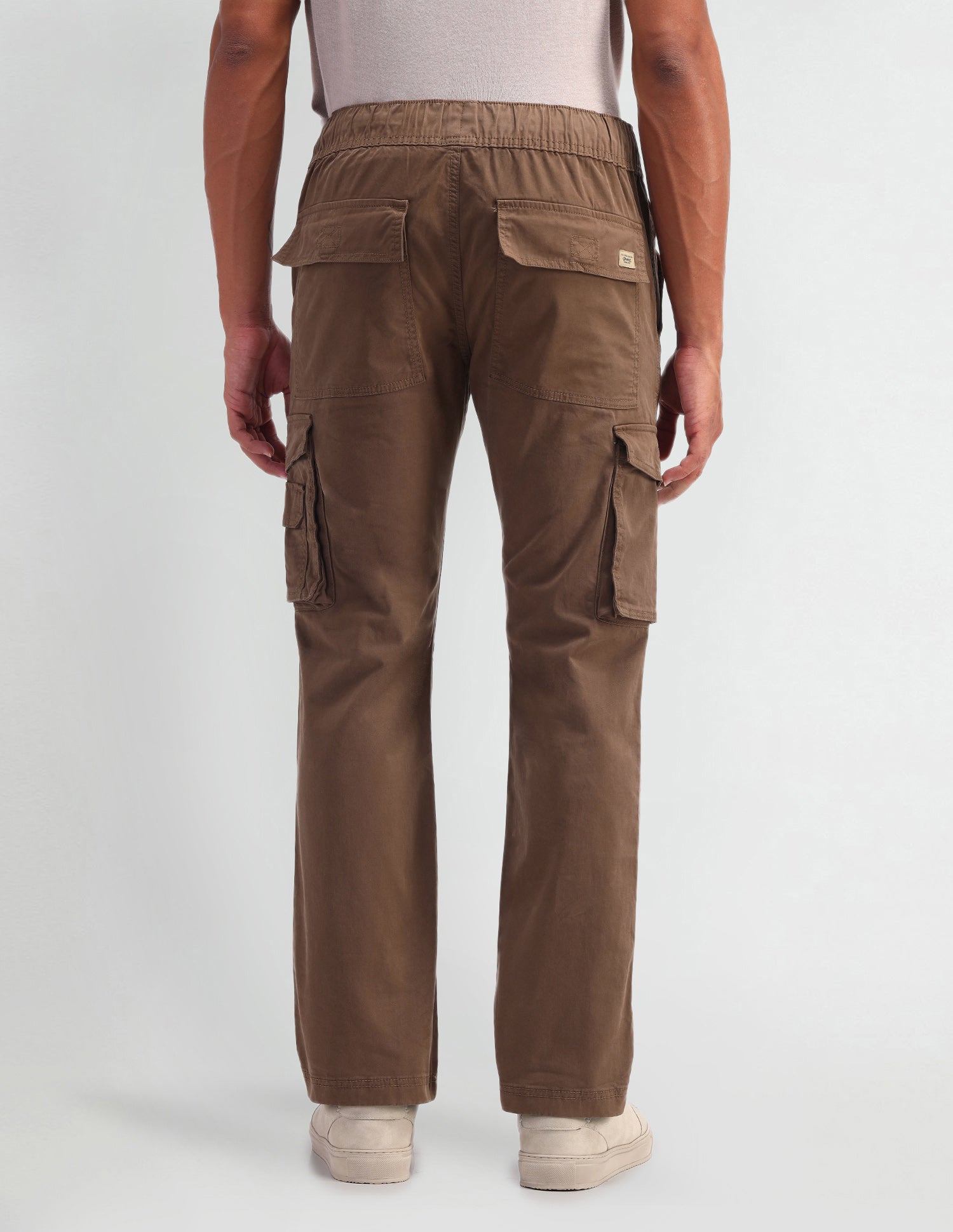 Solid Straight Fit Trousers Tan - U.S. Polo Assn. India | Large