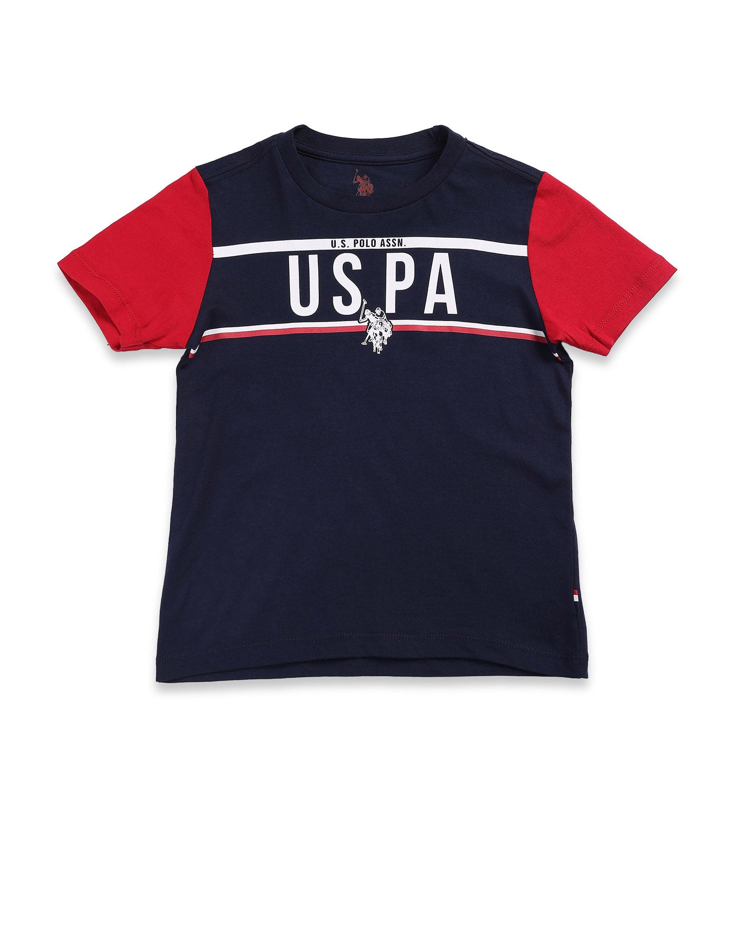 Boys Pure Cotton Regular T-shirt Blue - U.S. POLO ASSN. | Large