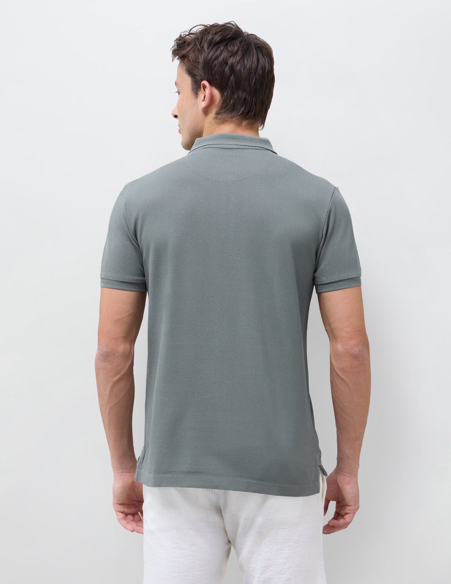 Solid Slim Fit Polo Shirt Olive - U.S. Polo Assn. India | Large