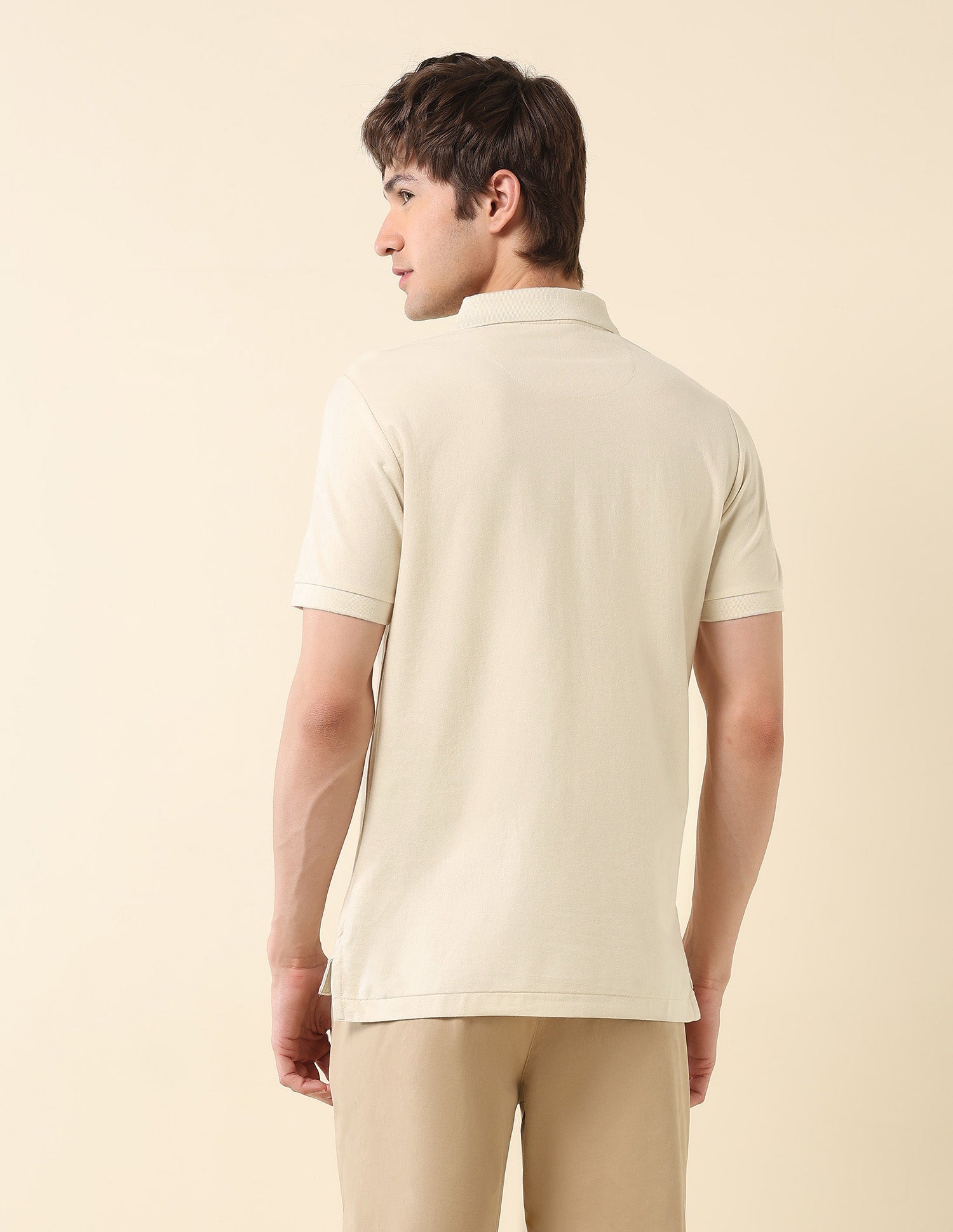 Textured Classic Polo Shirt Beige - U.S. Polo Assn. India | Large