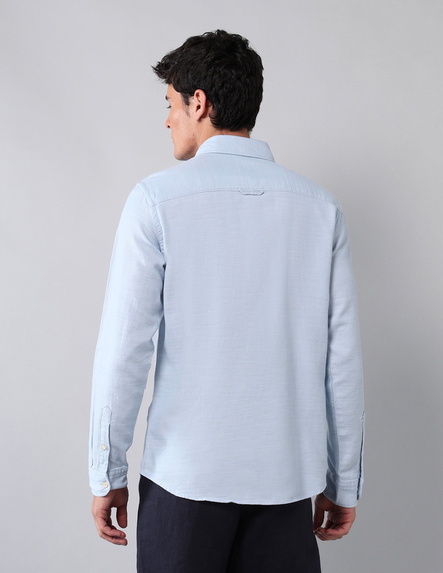 All-Over Printed Pure Cotton Shirt Light Blue - U.S. Polo Assn. India | Large