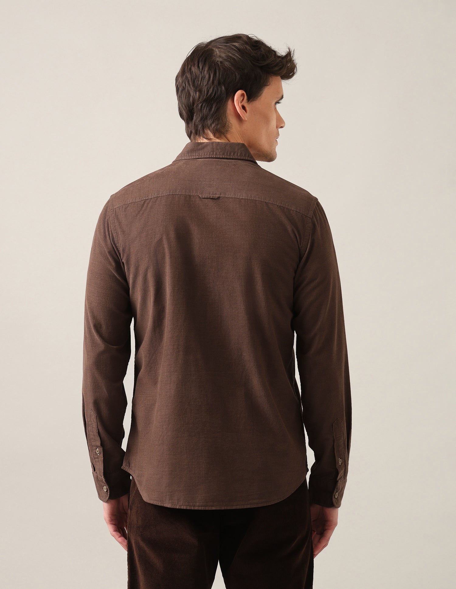 Solid Corduroy Shirt Brown - U.S. Polo Assn. India | Large