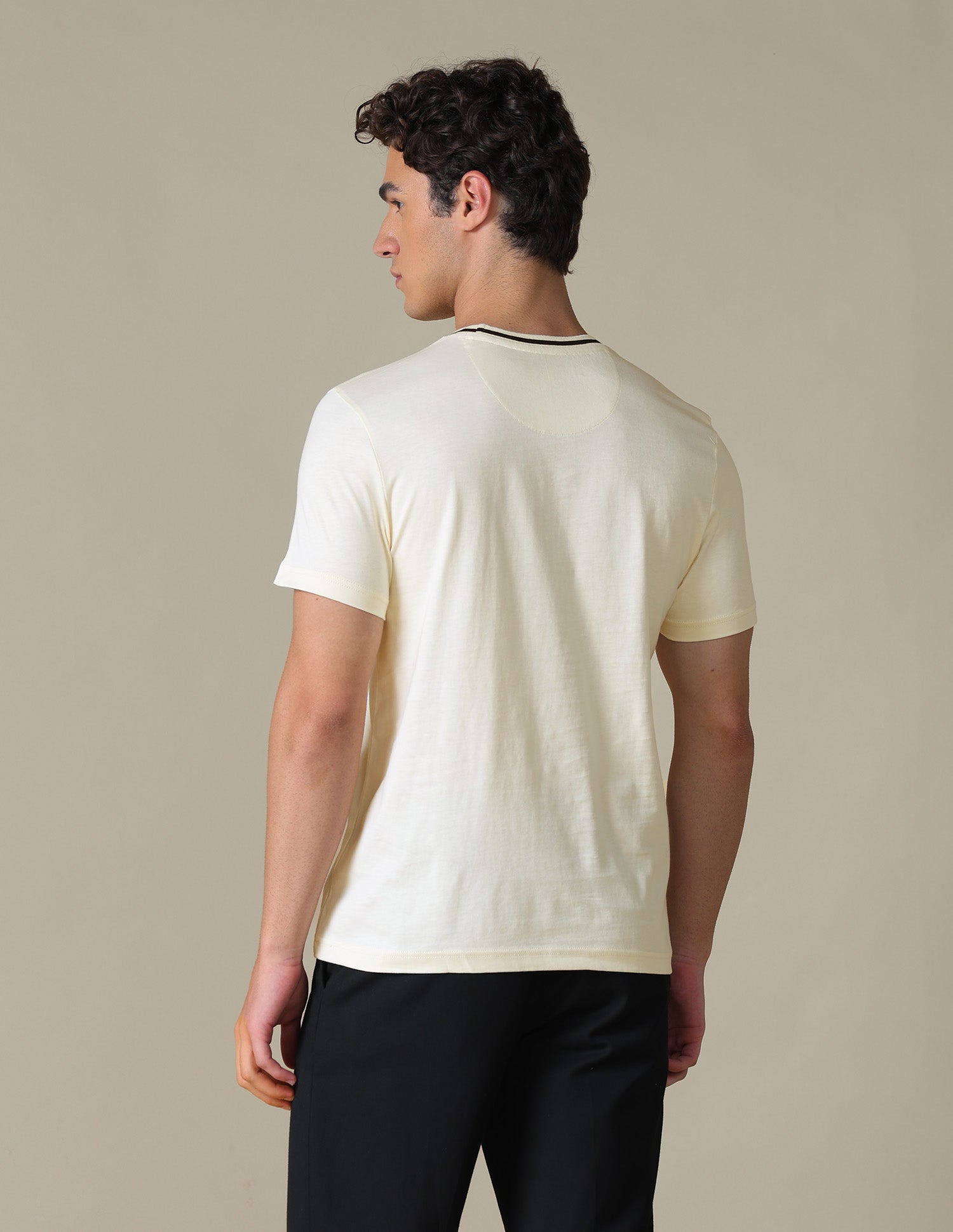 Brand Printed Slim Fit T-Shirt Off White - U.S. Polo Assn. India | Large