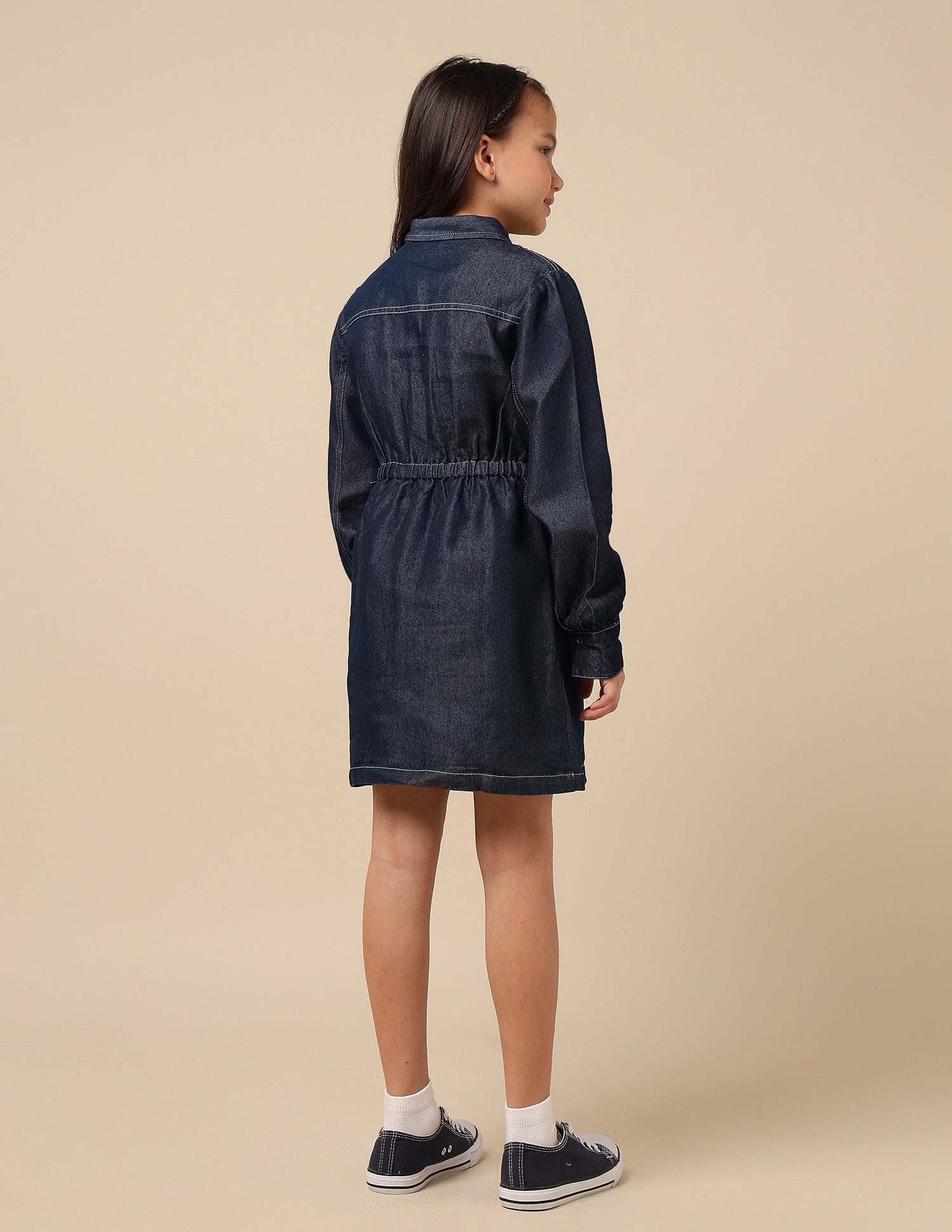 Girls Solid Shirt Dress Blue - U.S. POLO ASSN. | Large