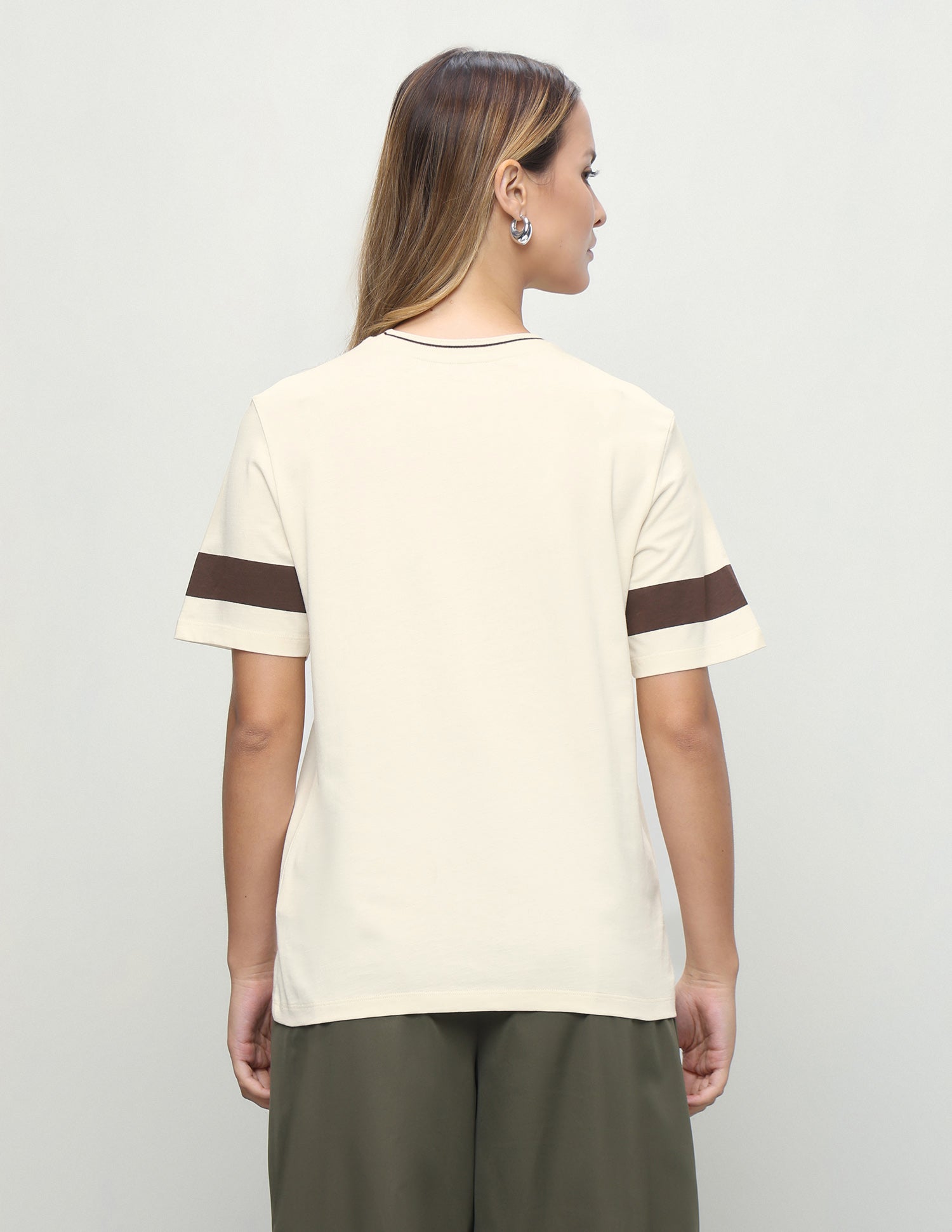 Typographic Brand Printed Boxy Fit T-Shirt Ecru - U.S. Polo Assn. India | Large