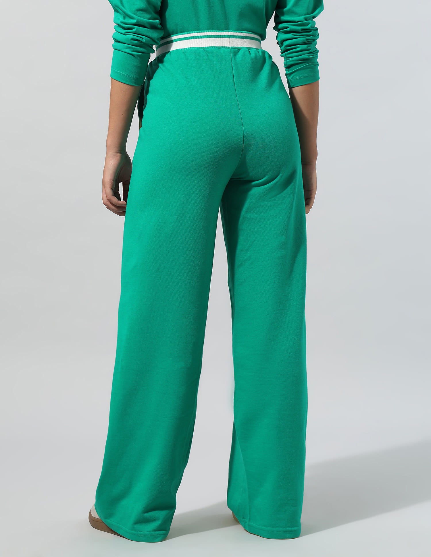 High Rise Wide Leg Trousers Green - U.S. Polo Assn. India | Large